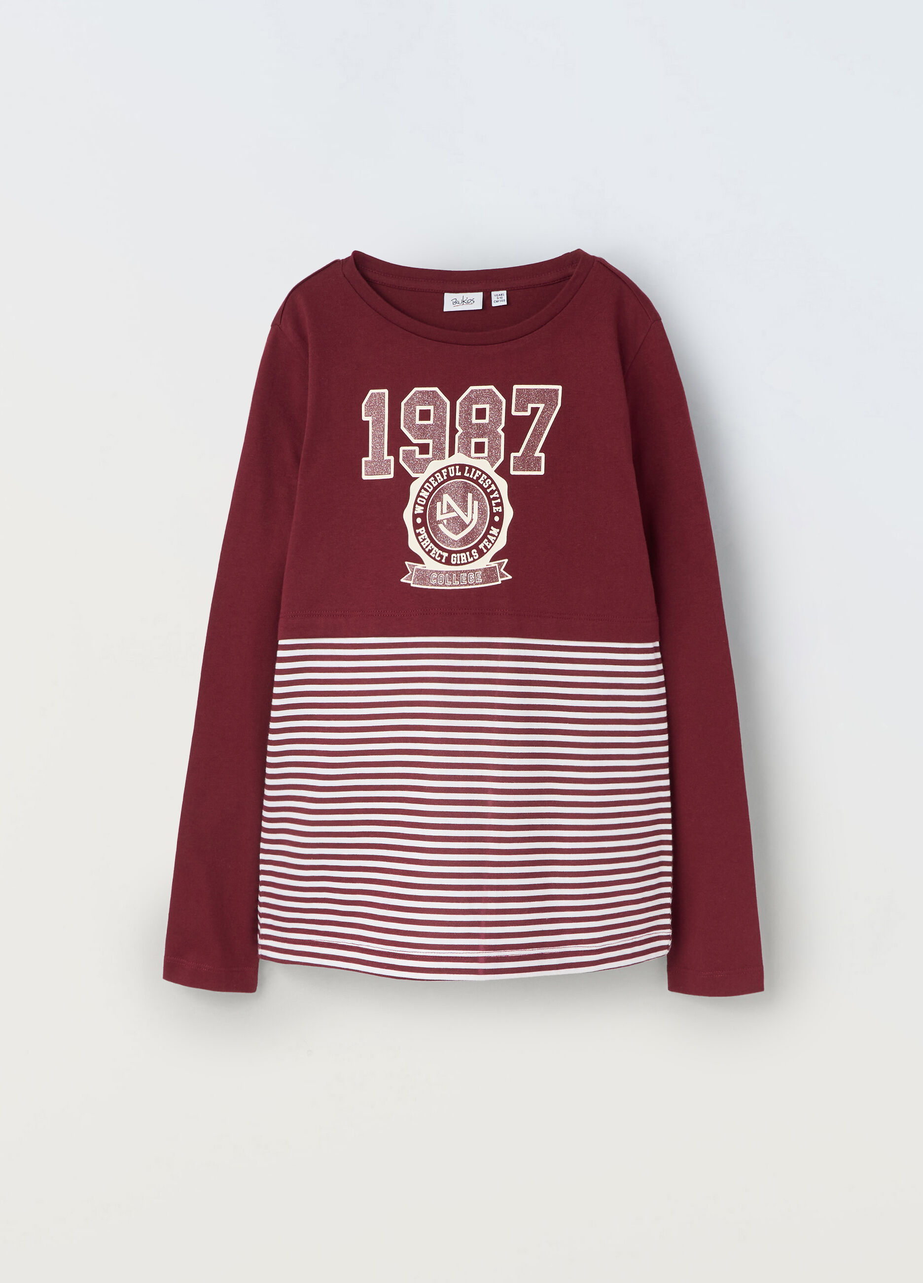 T-shirt in puro cotone con stampa ragazza_0