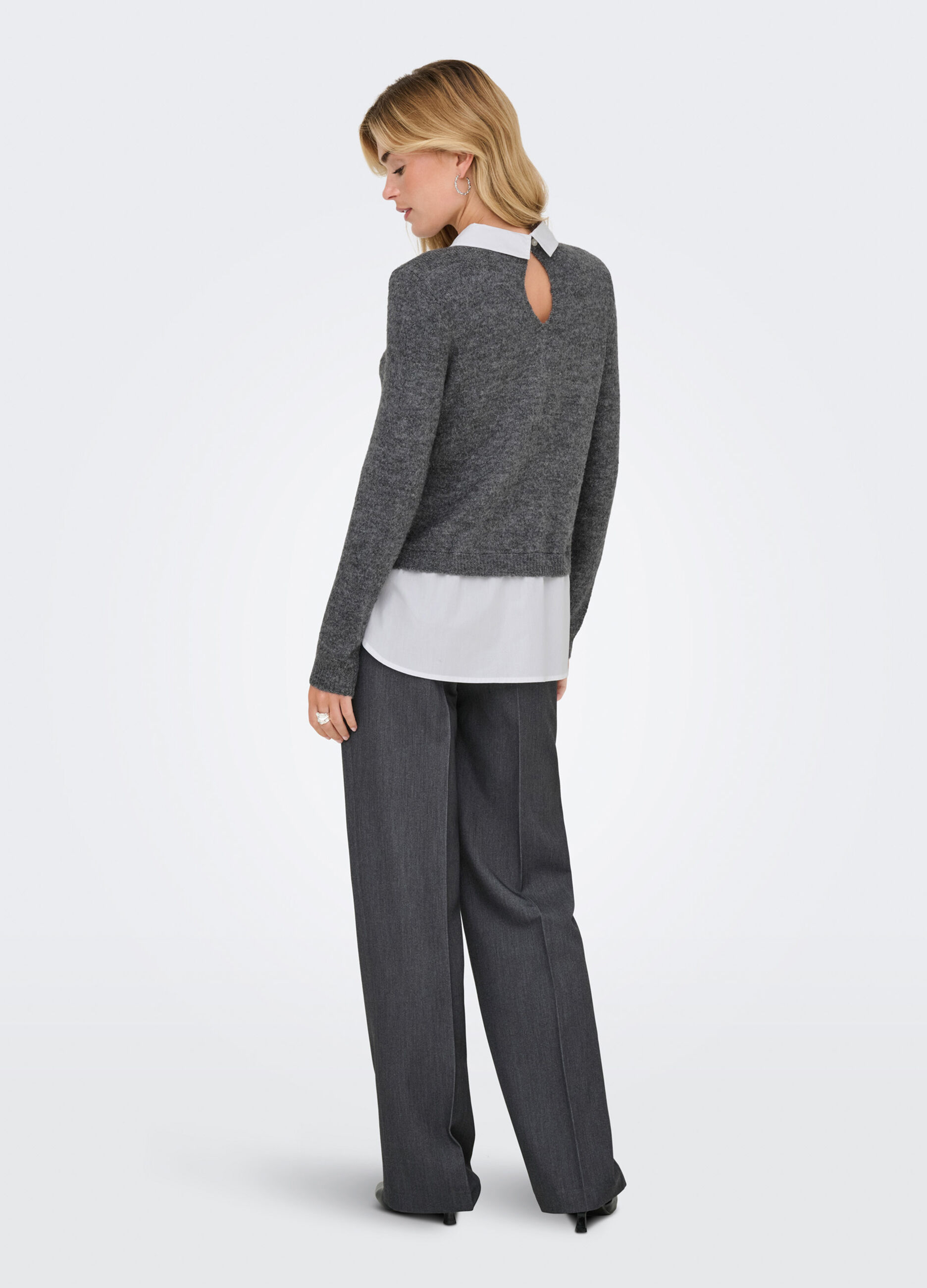 Tricot con inserto camicia donna_1