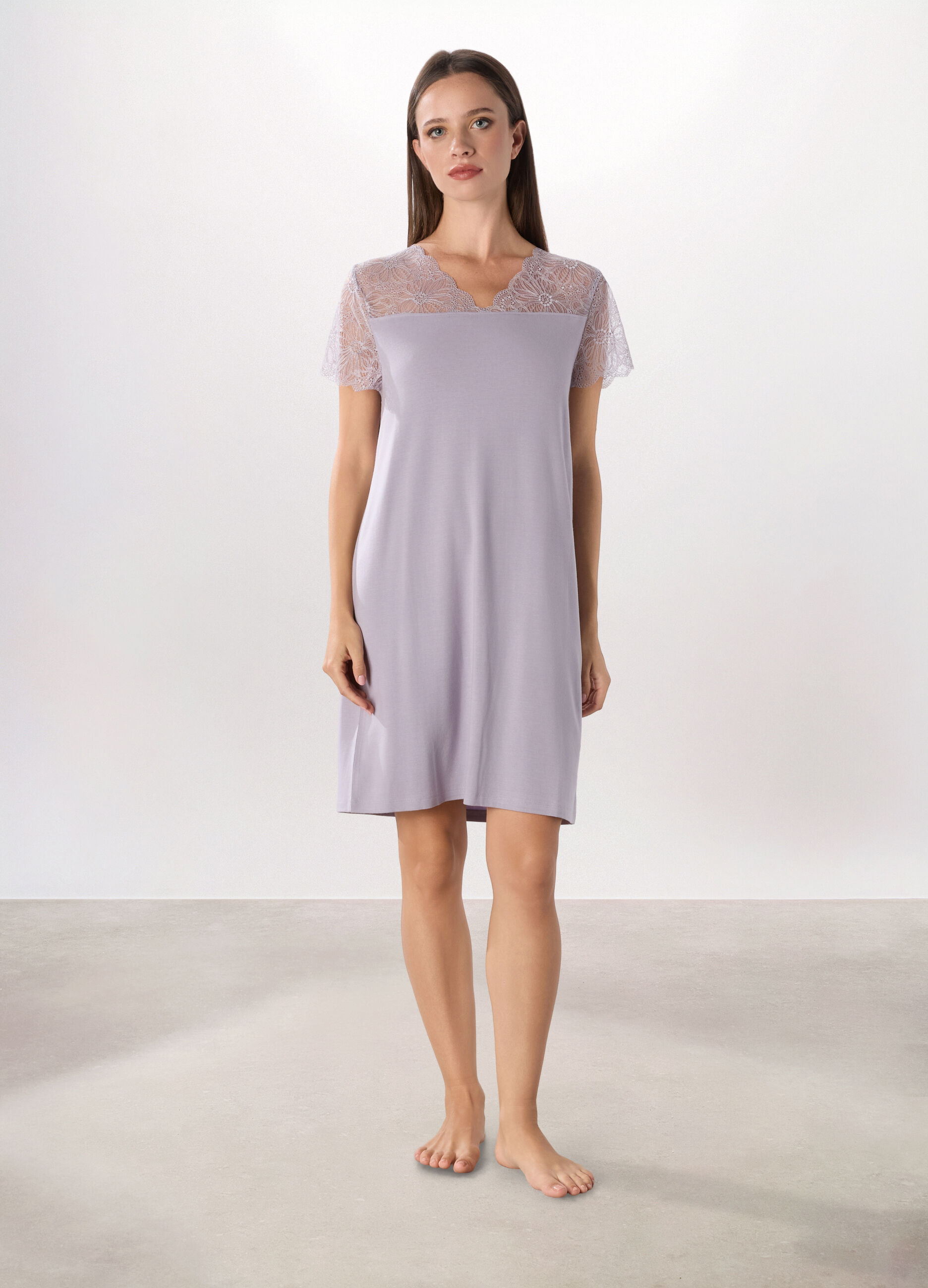 Camicia da notte con pizzo donna_0