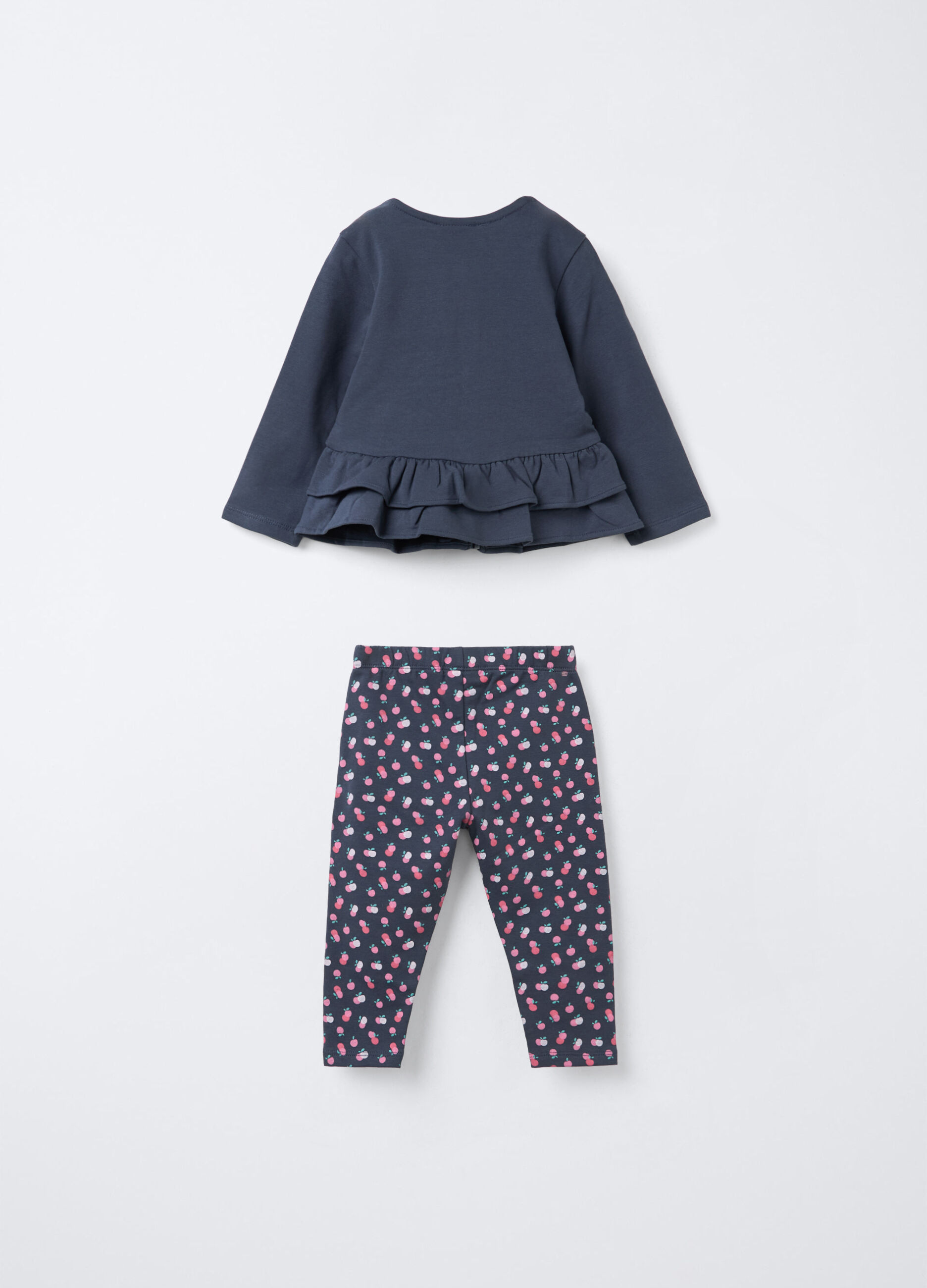 Jogging set in cotone garzato stretch bimba_1