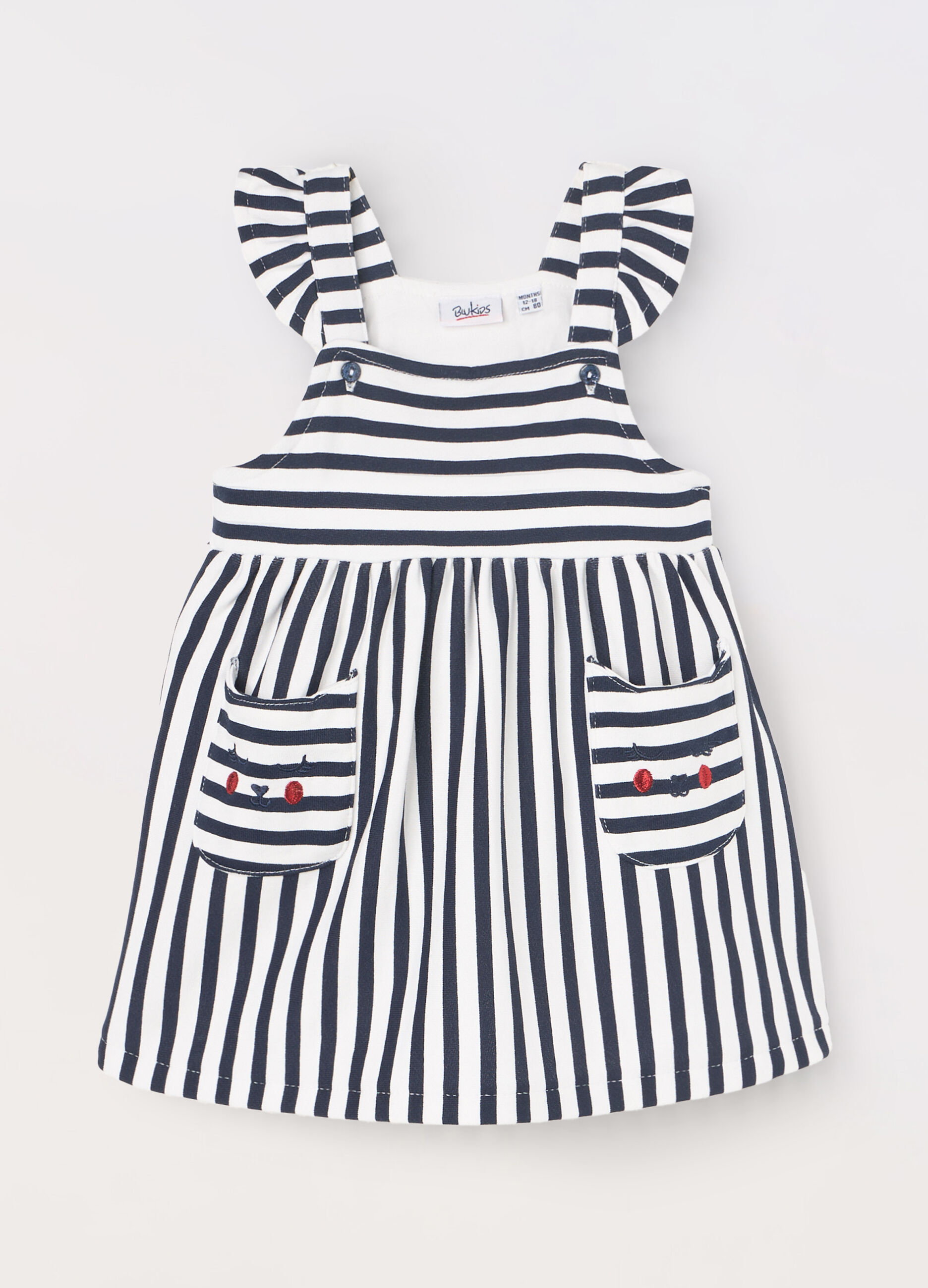 Vestito a righe in puro cotone neonata_0