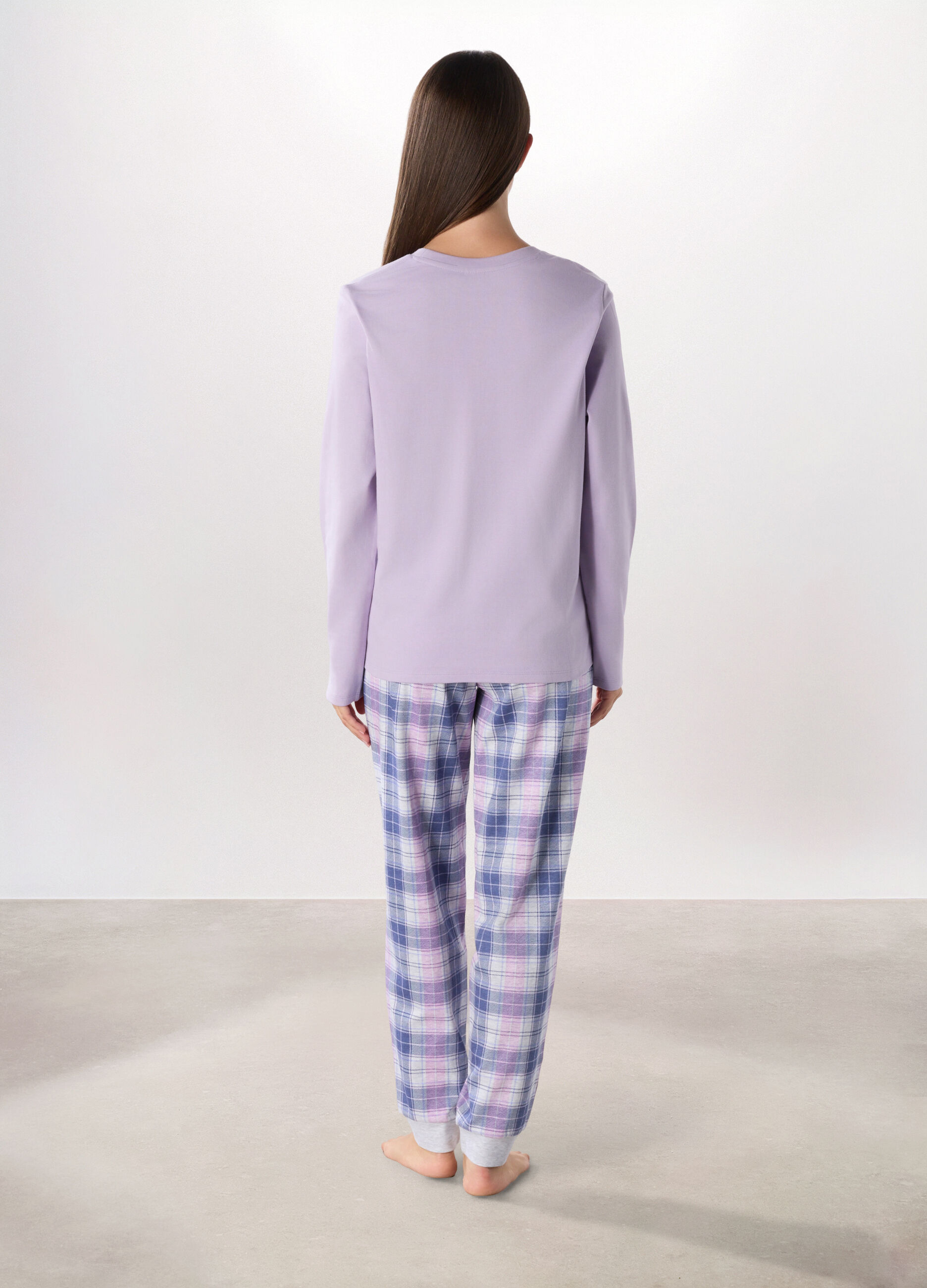 Set pigiama lungo in cotone donna_1