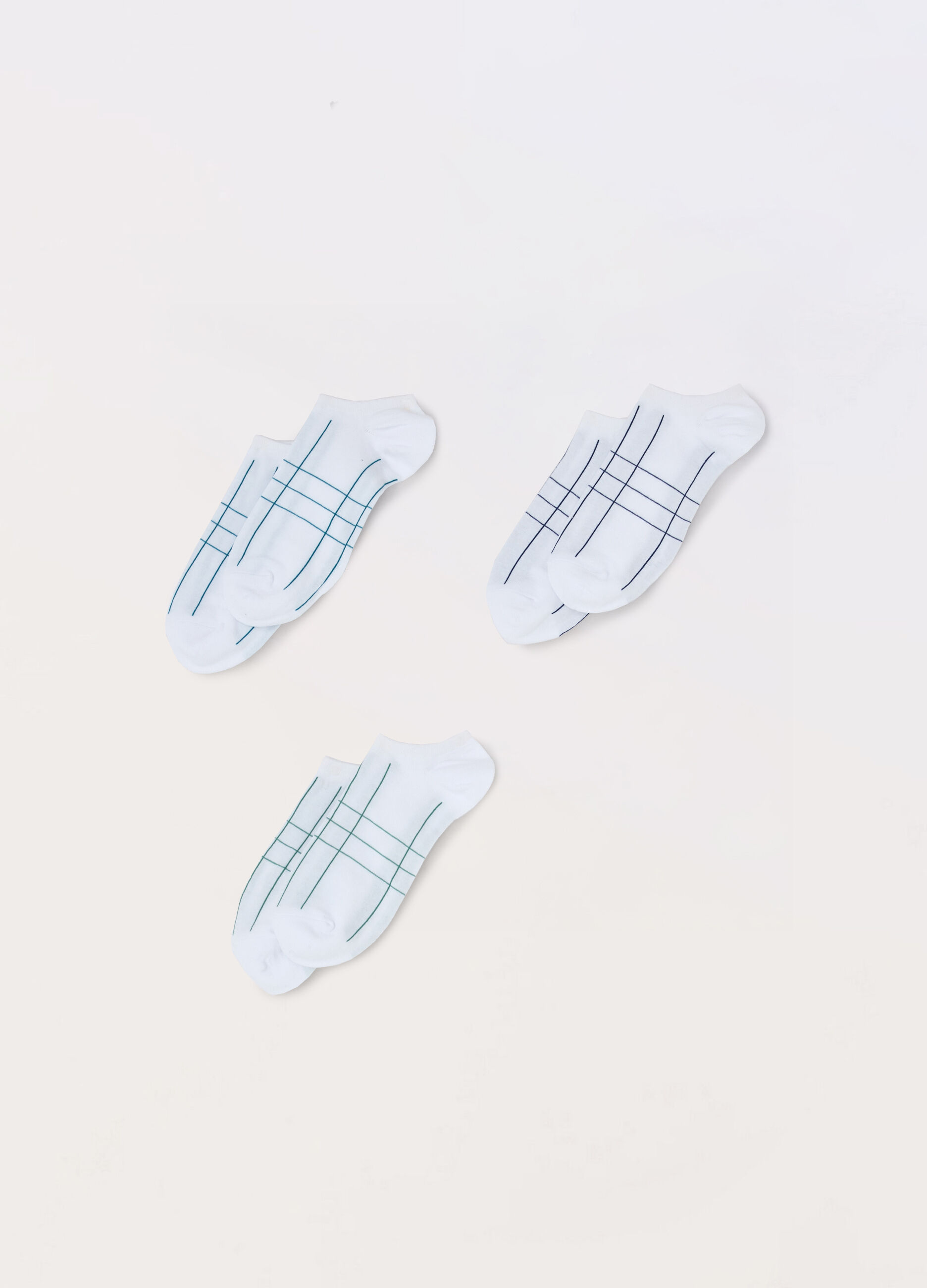 3 pack calzini sneaker in cotone stretch con incroci uomo_0