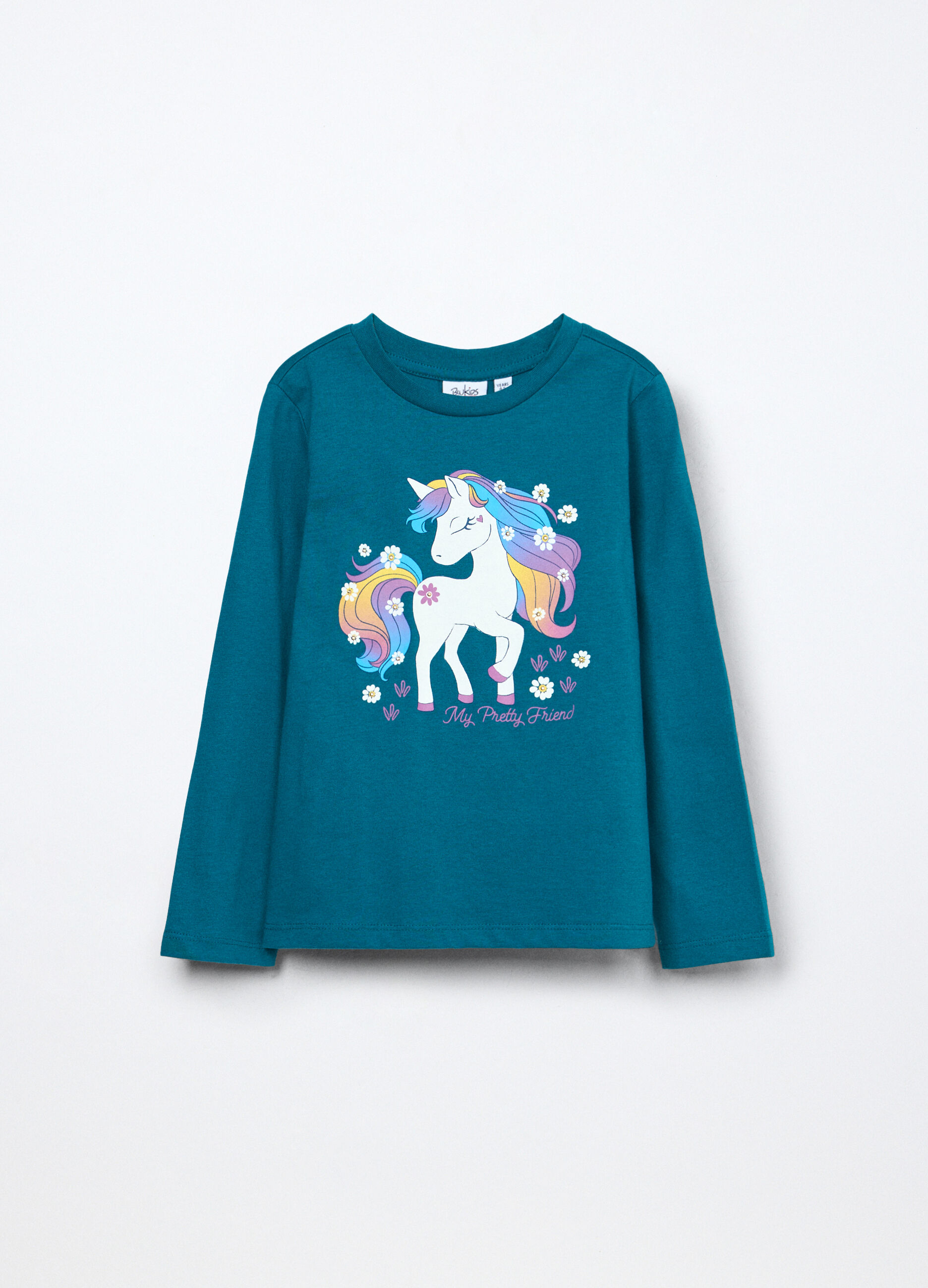 T-shirt in jersey di puro cotone bambina_0