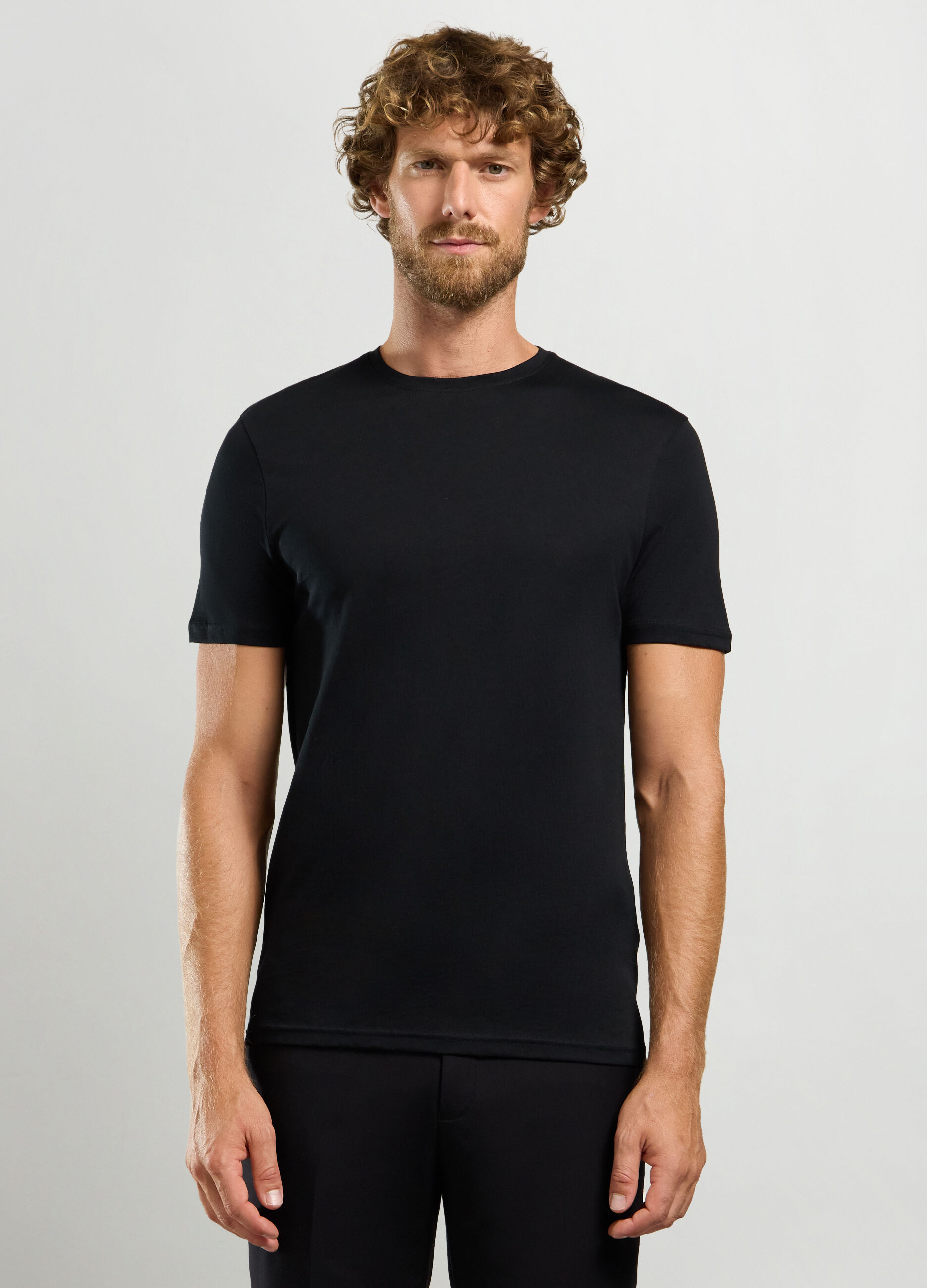 T-shirt girocollo in puro cotone uomo_0