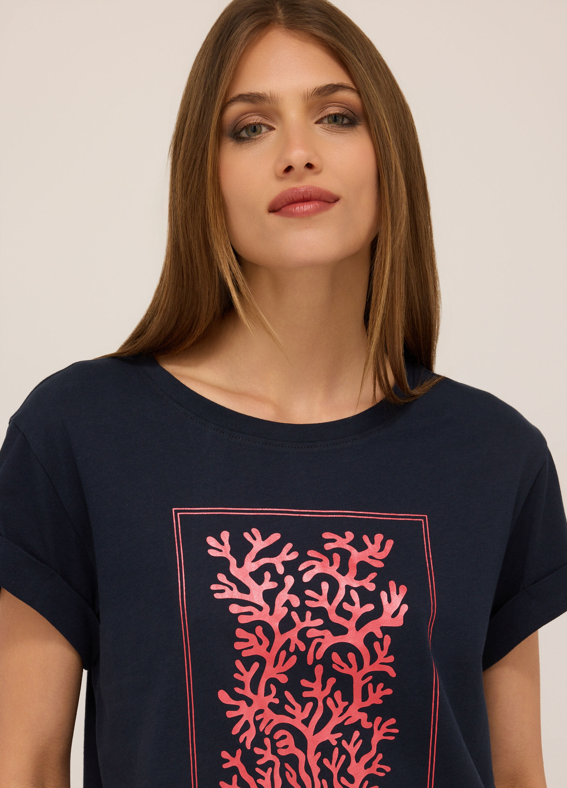T-shirt in jersey di puro cotone donna_2