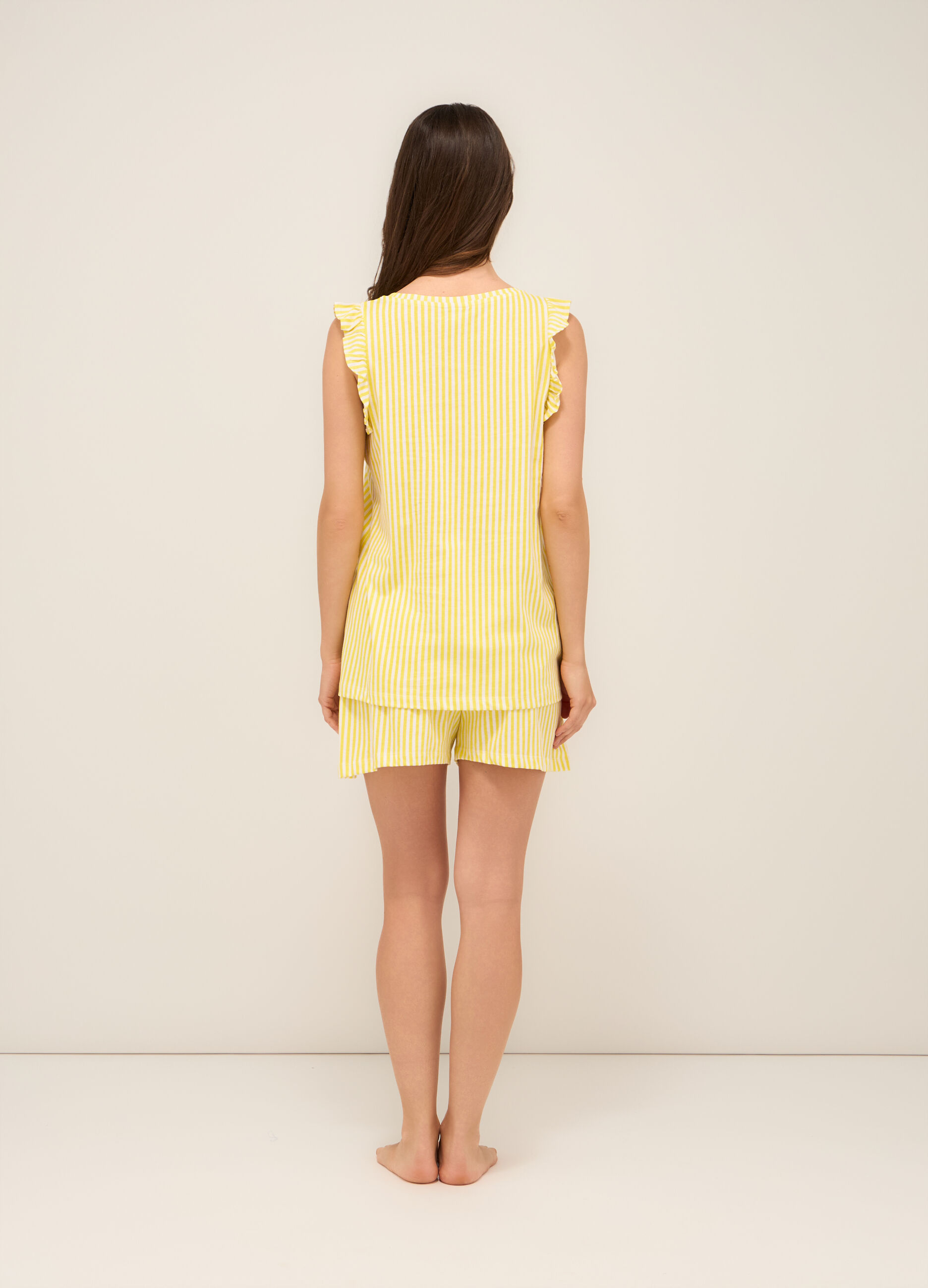 Set pigiama corto in jersey di puro cotone donna_1