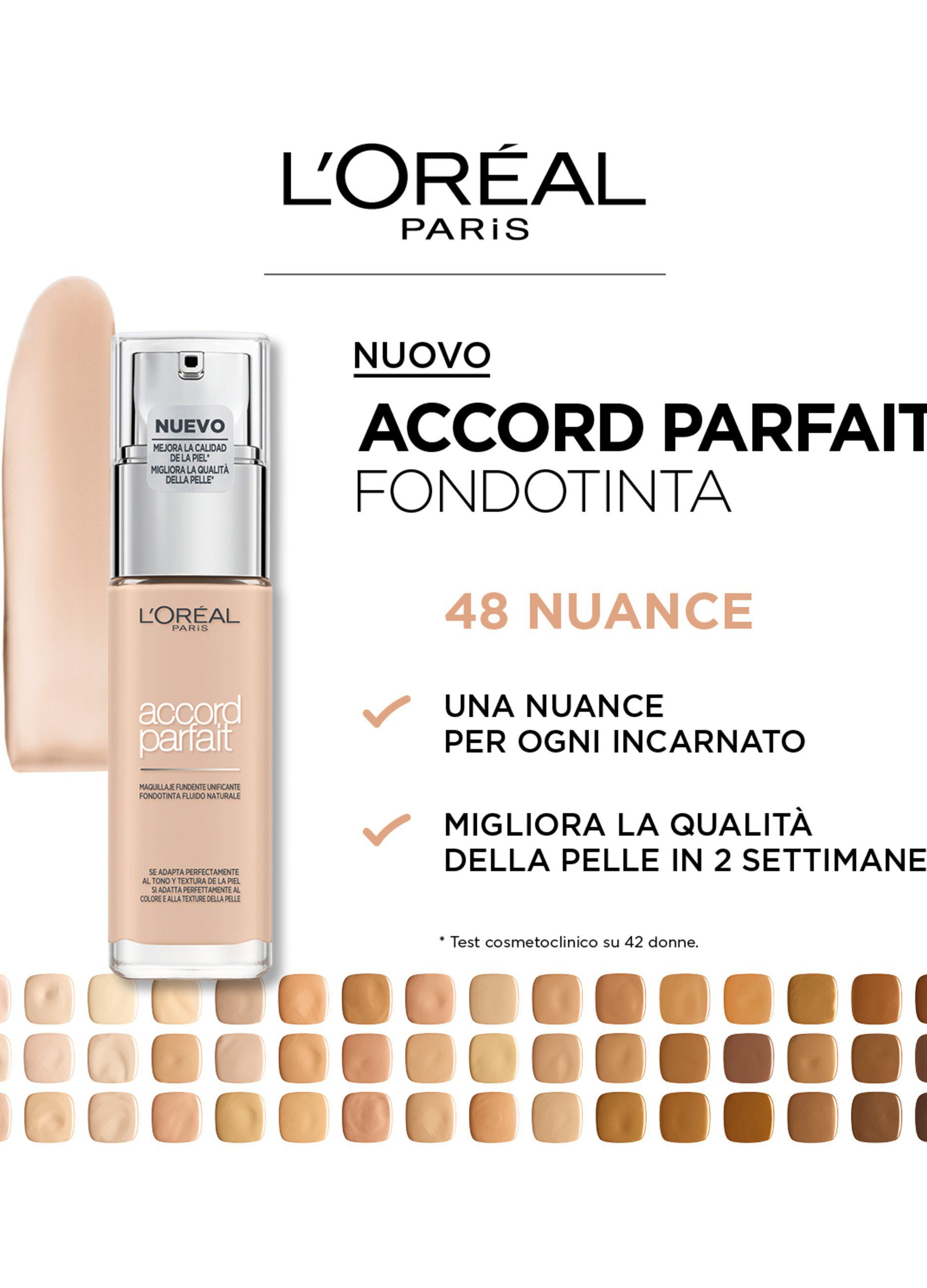 Fondotinta Accord Parfait Shade 1N Ivoire Rosé / Rose Ivory.
