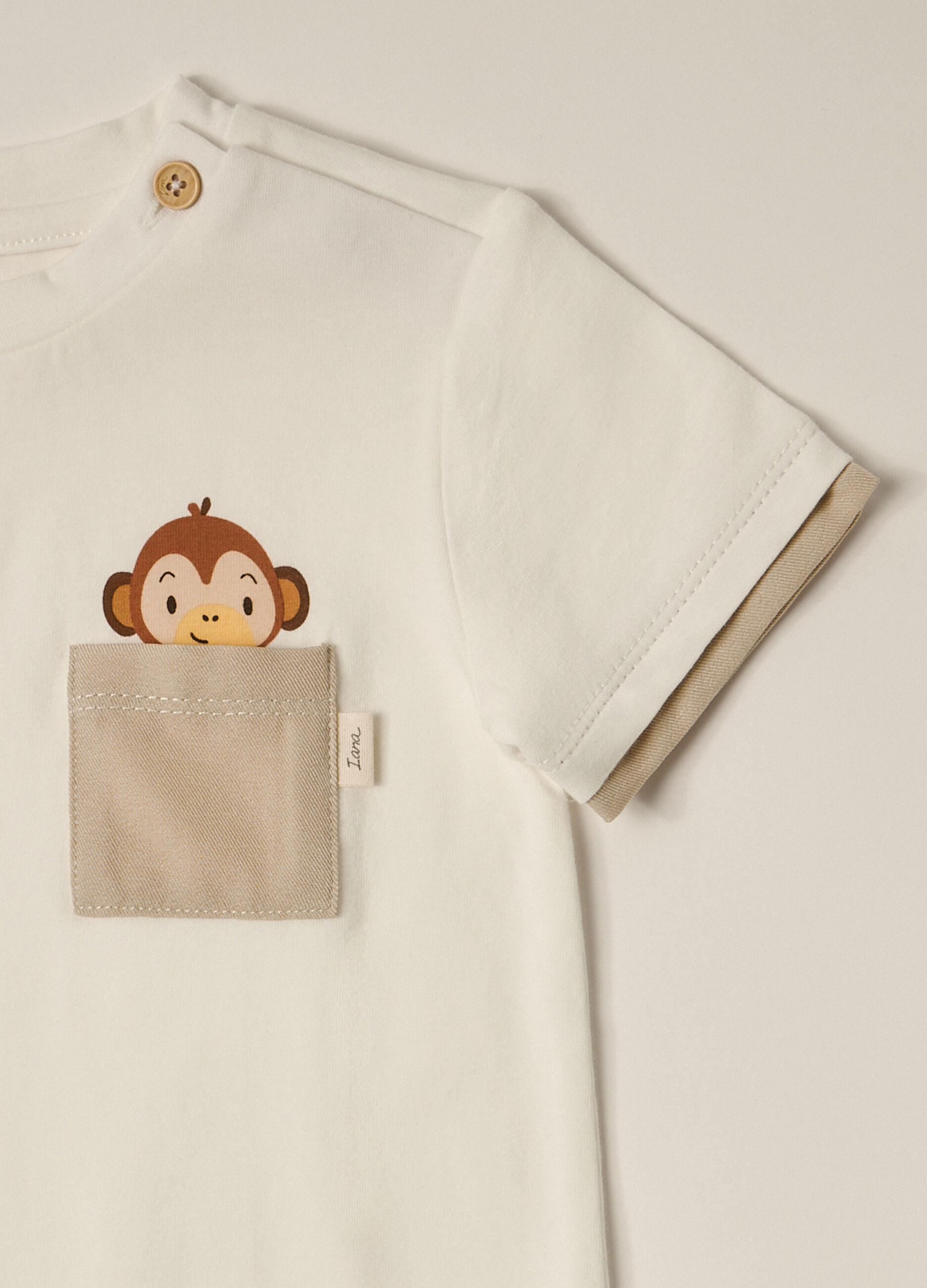 T-shirt in jersey di cotone stretch IANA neonato_1
