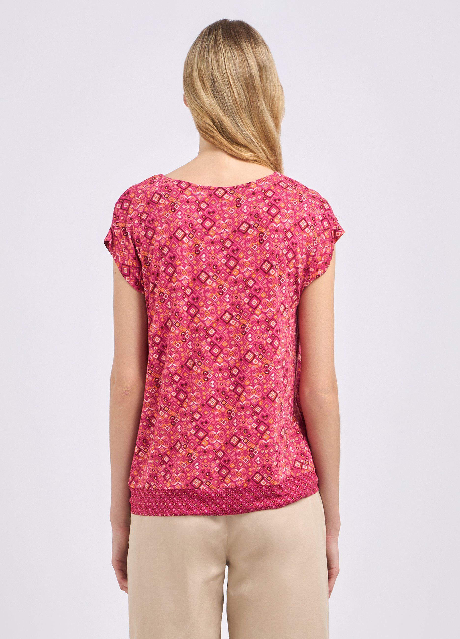 T-shirt in pura viscosa stretch con stampa donna_1