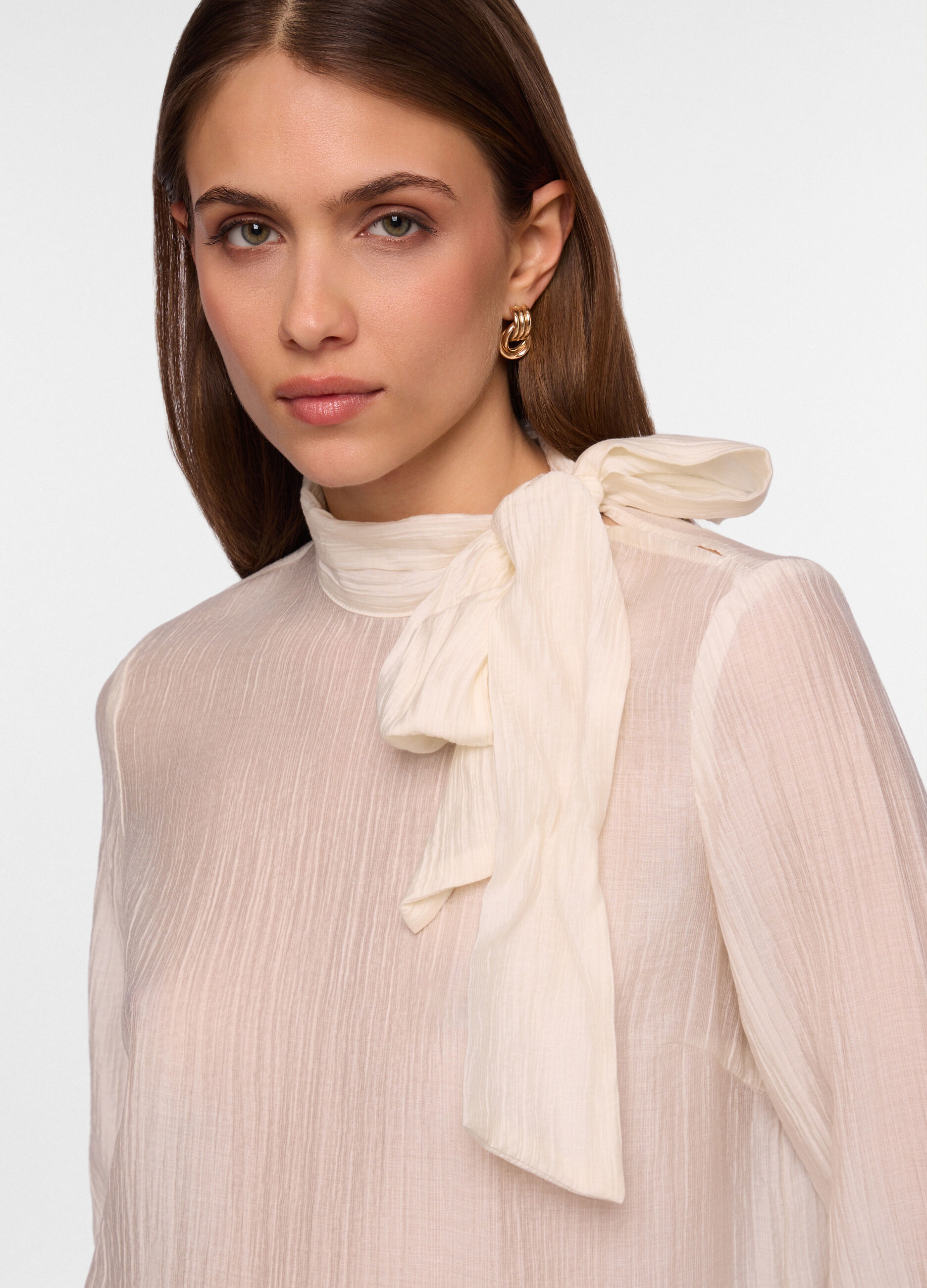 Blusa crepe mista lyocell donna_2