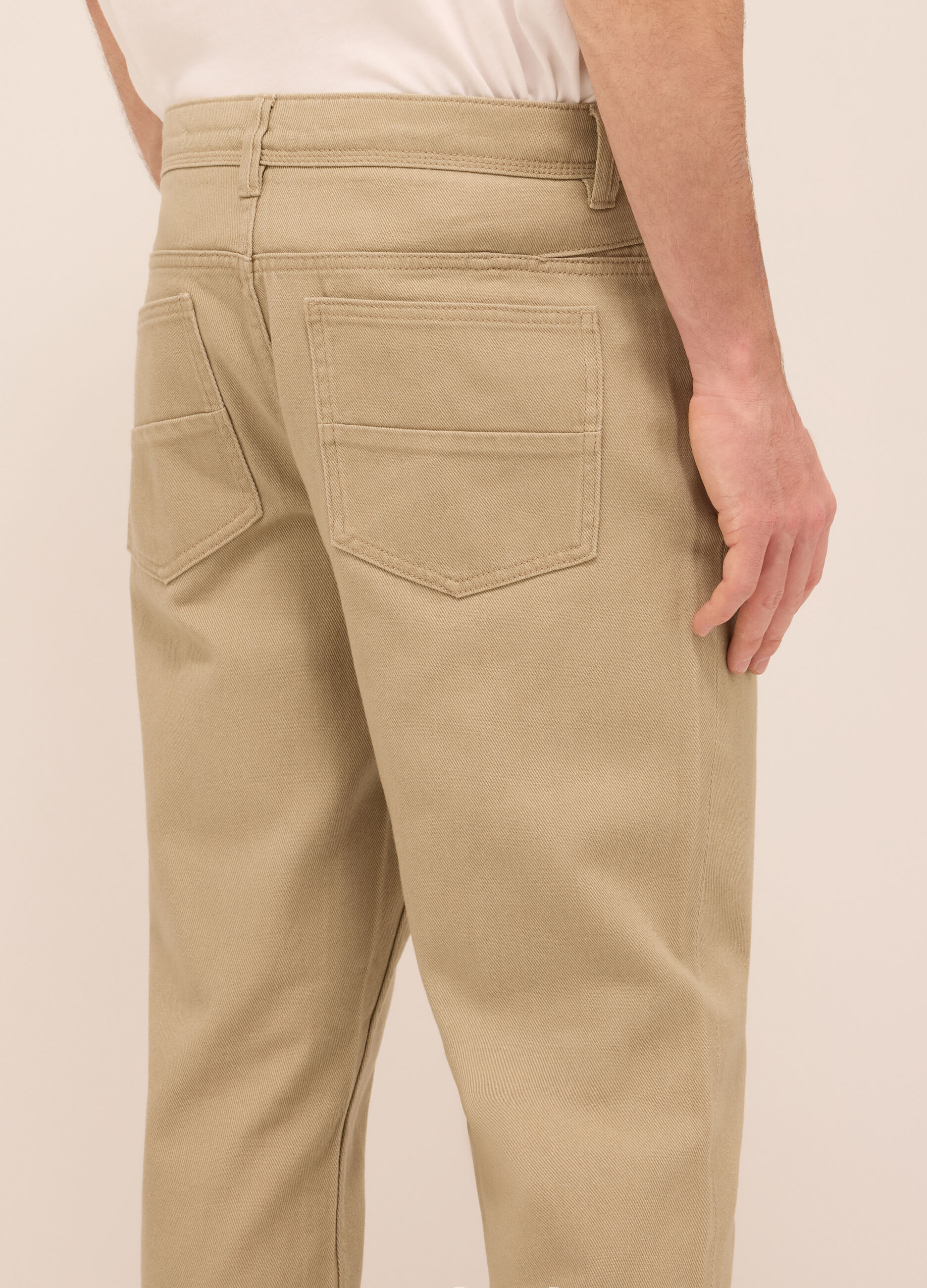 Pantalone 5 tasche in twill di cotone uomo_3