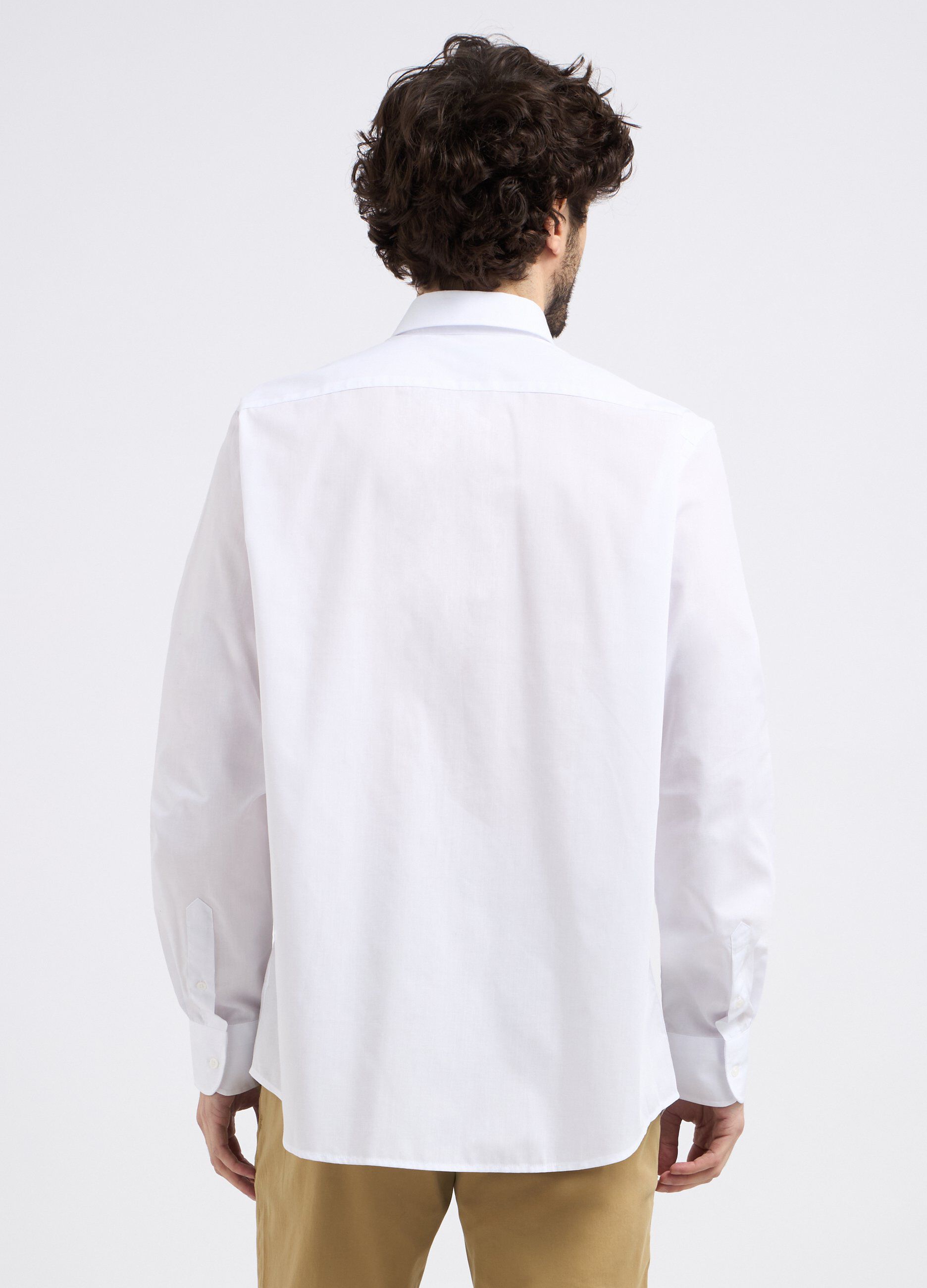 Camicia a maniche lunghe in tinta unita uomo_1