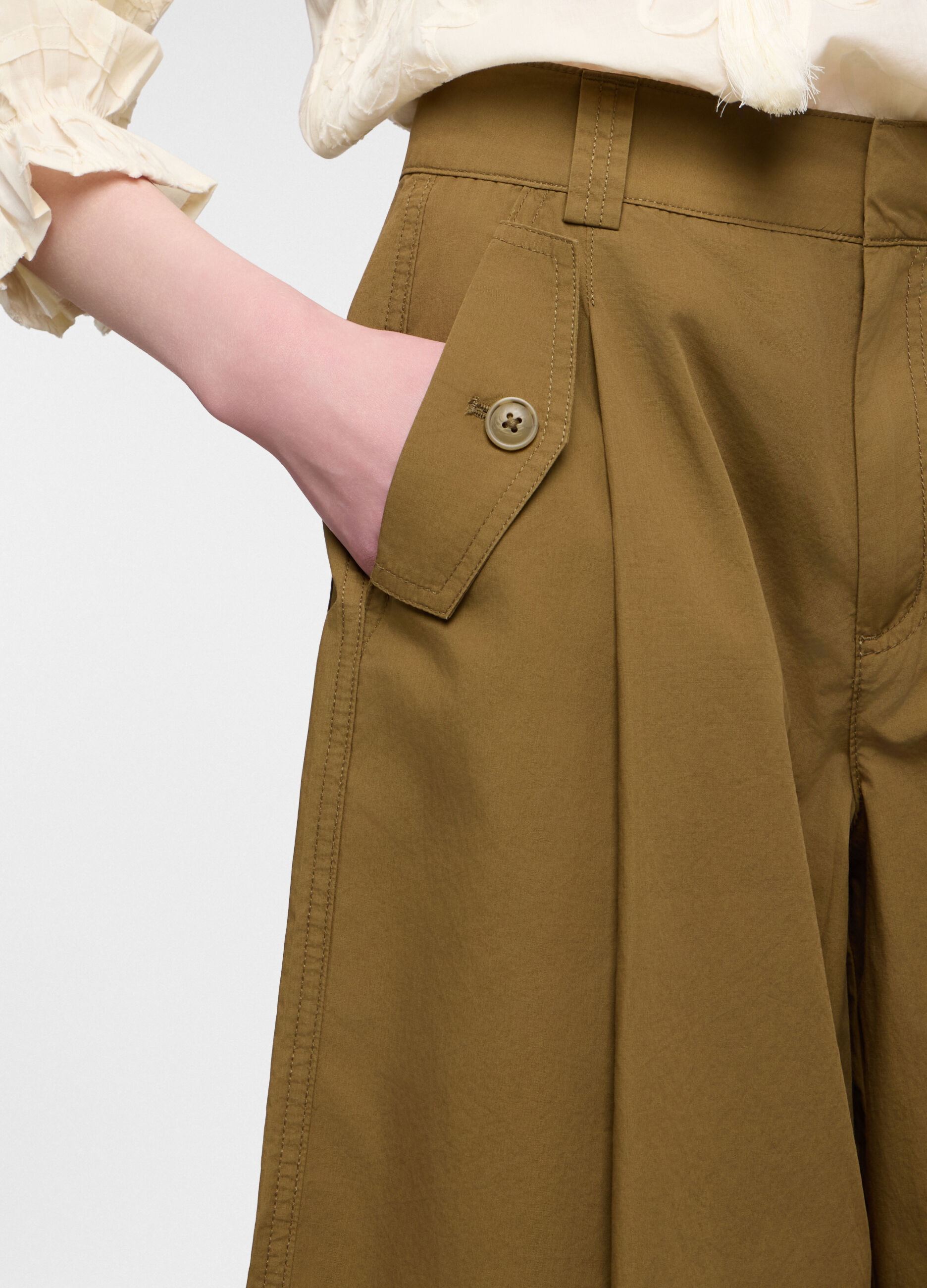 Bermuda regular fit in popeline di puro cotone donna_2