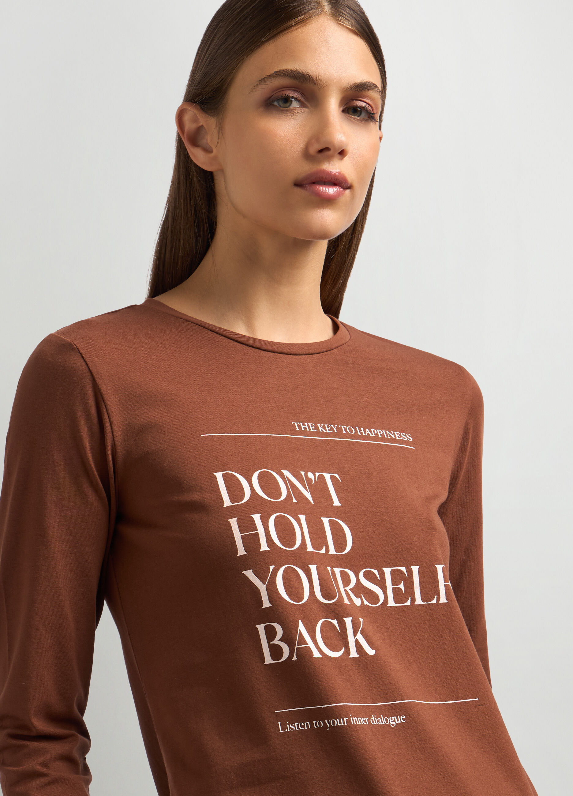 T-shirt in jersey di cotone stretch donna_2