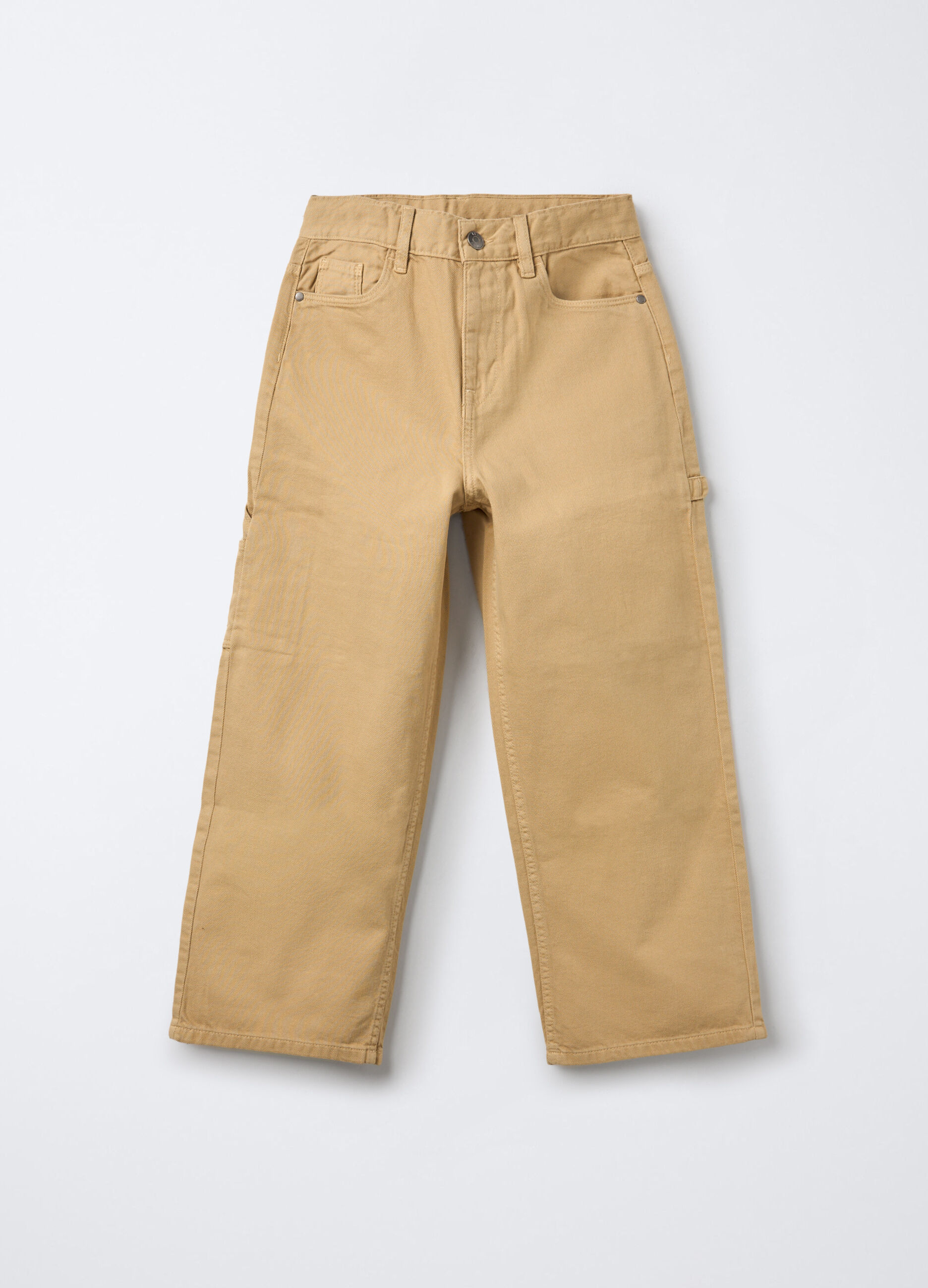 Pantaloni in twill di puro cotone Baggy Fit ragazza_0