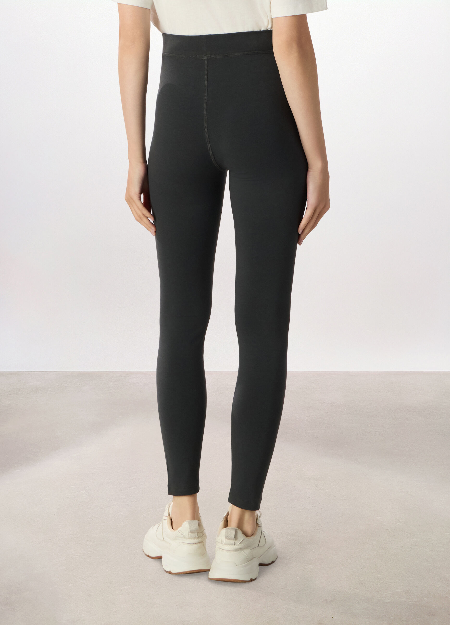 Leggings in jersey di cotone stretch donna Holistic fitness_1