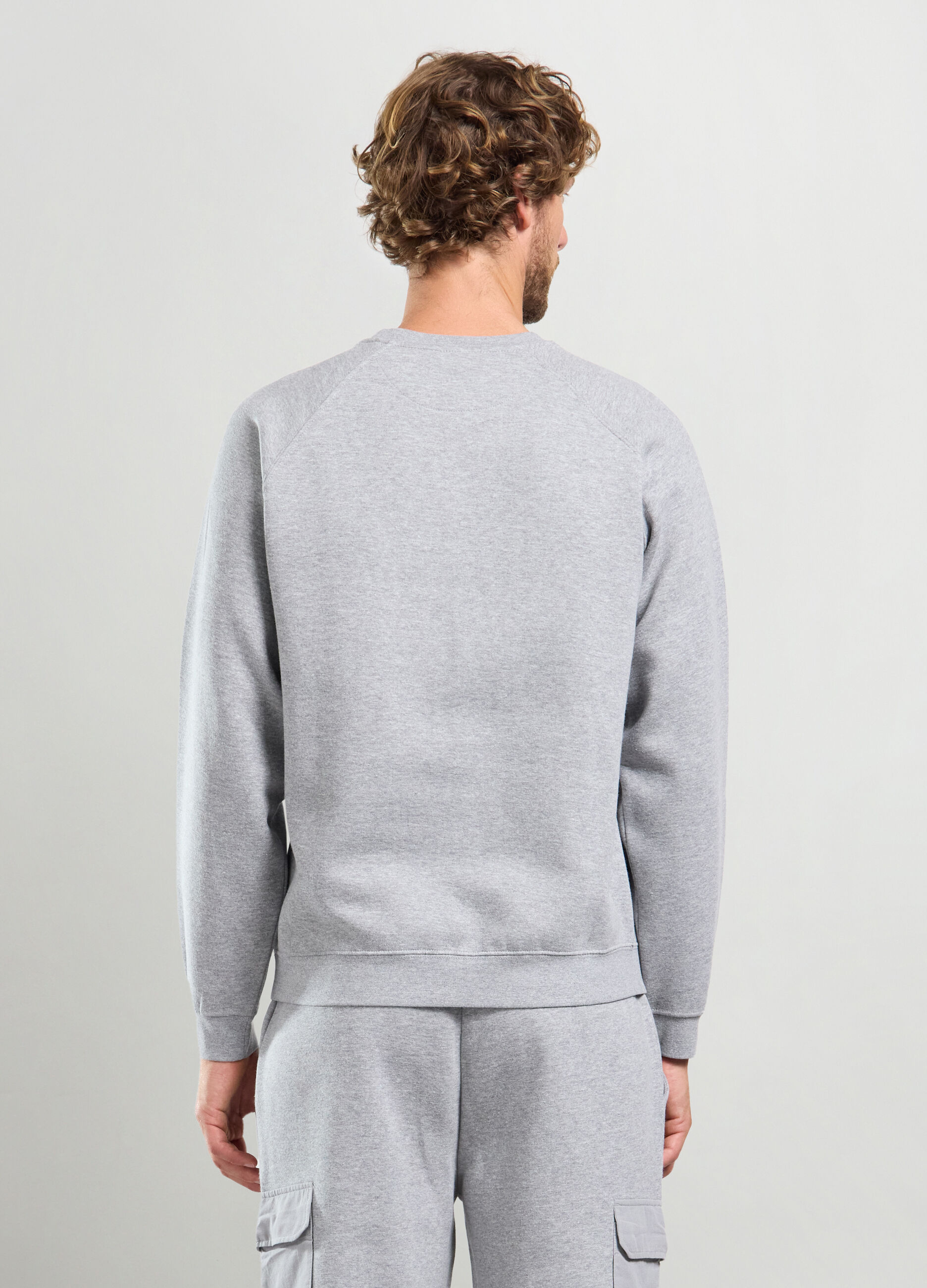 Felpa girocollo in misto cotone uomo_1