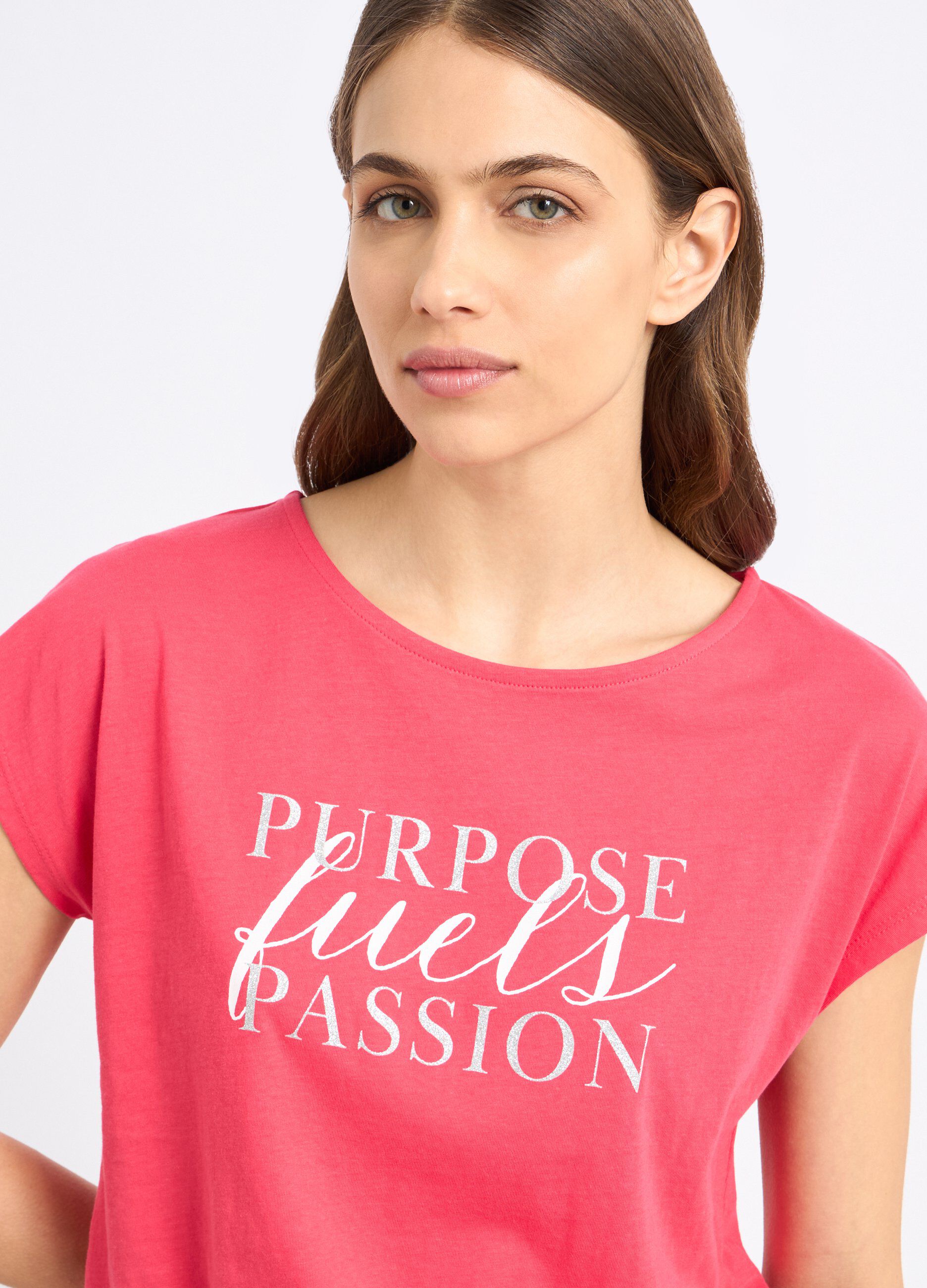 T-shirt in puro cotone con stampa donna_2