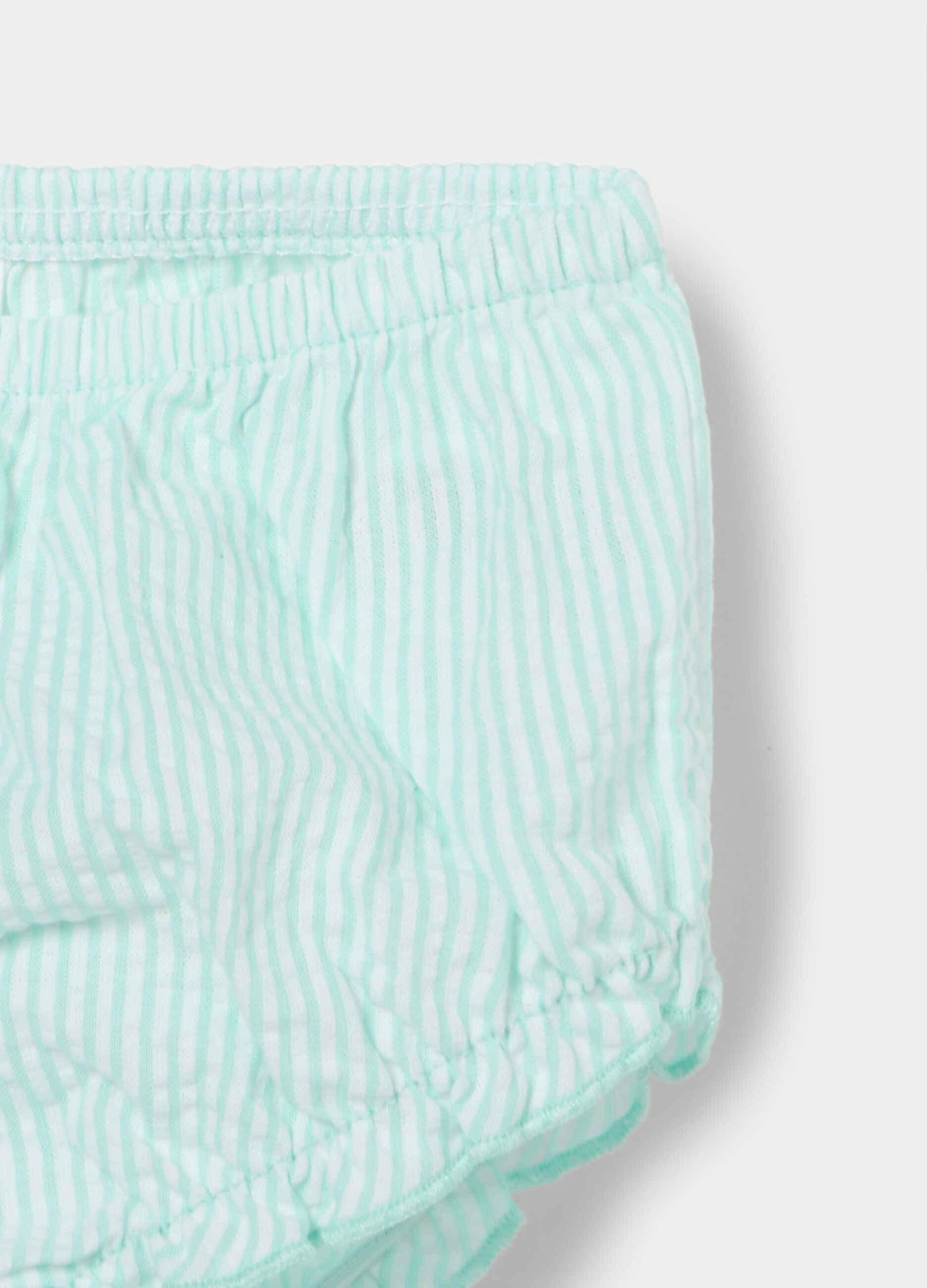 Set vestitino + shorts in misto cotone seersucker neonato_3