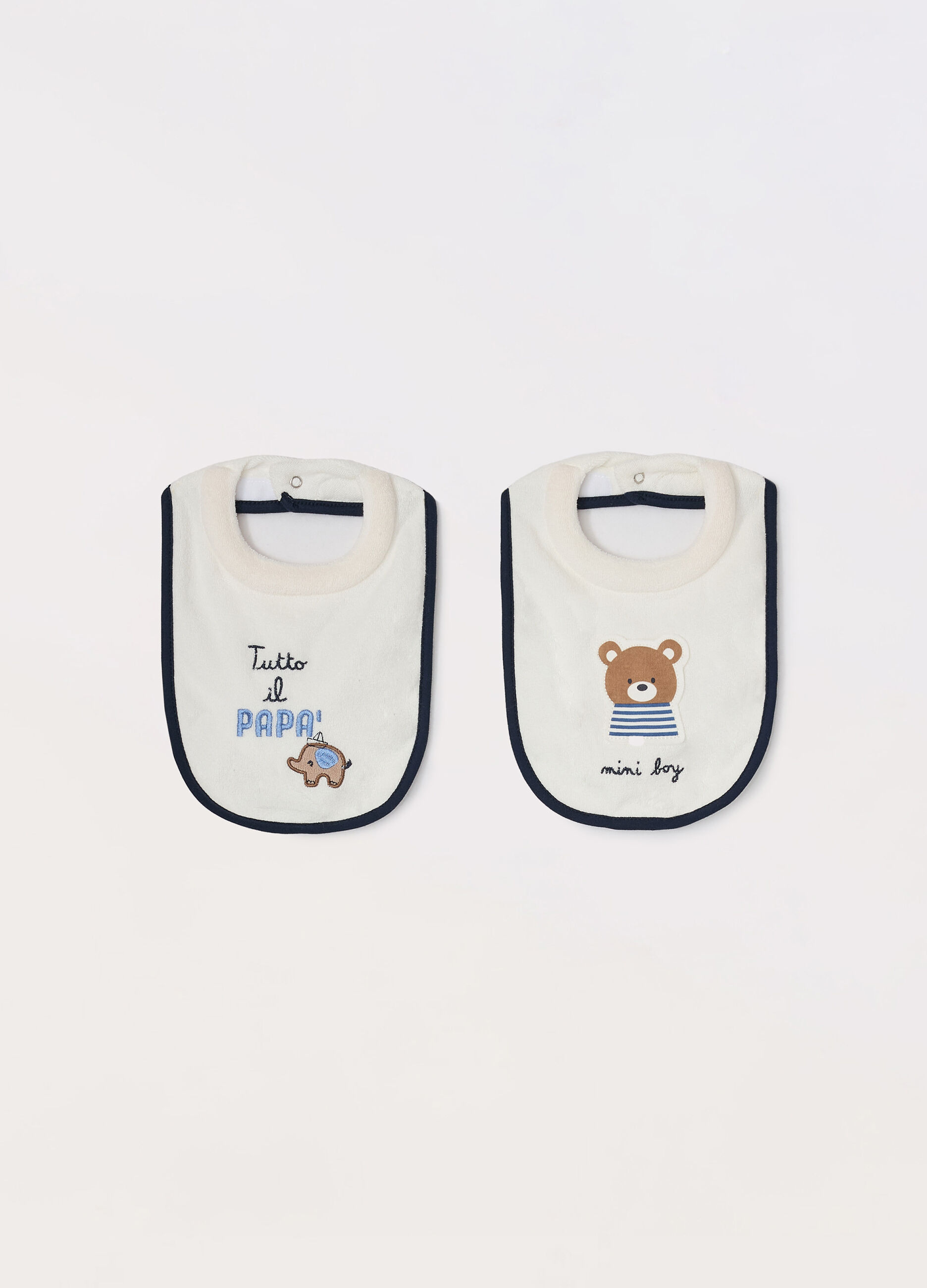 Pack 2 bavaglini in spugna di misto cotone neonato_0
