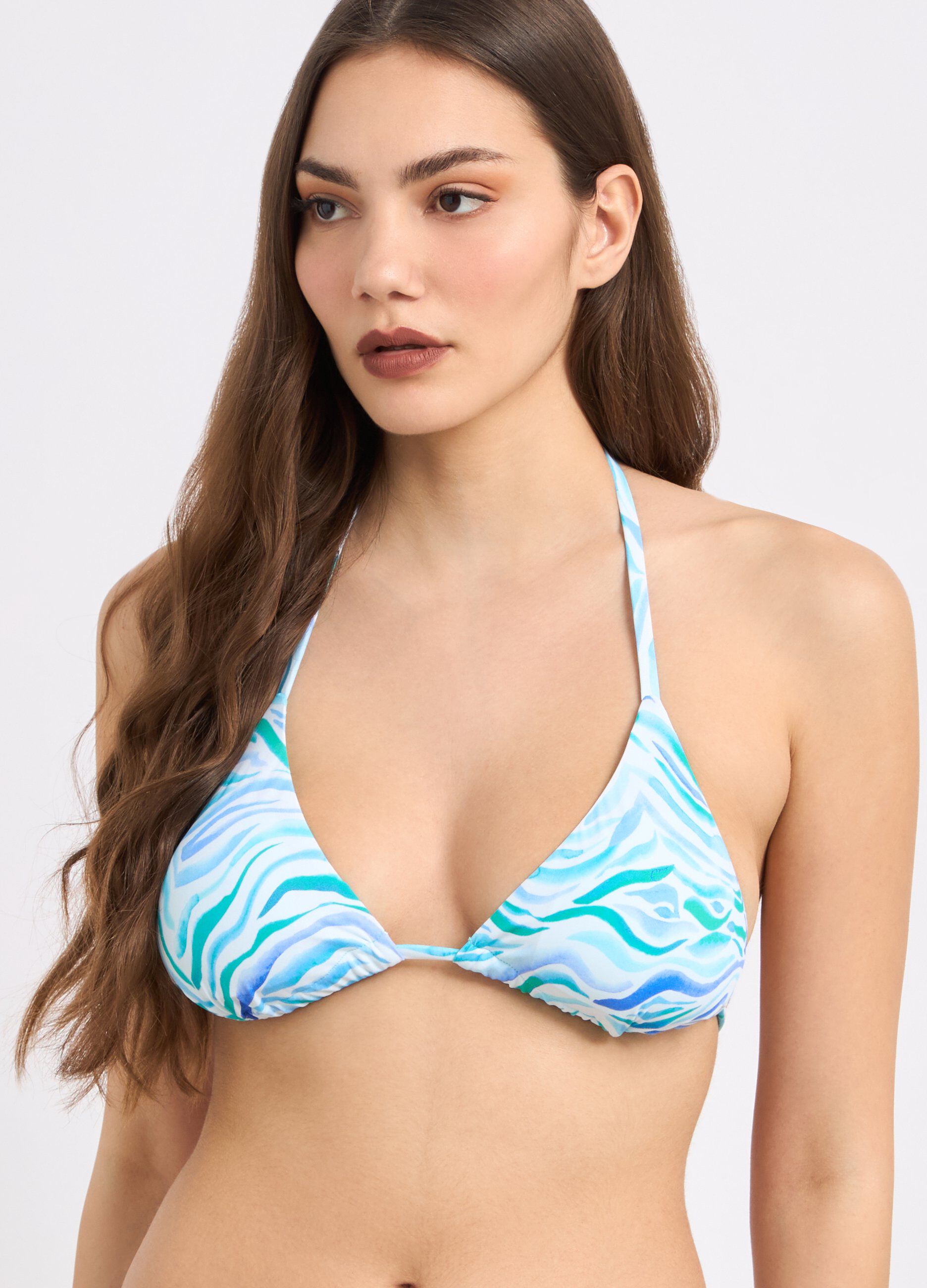 Top bikini a triangolo con stampa donna_2