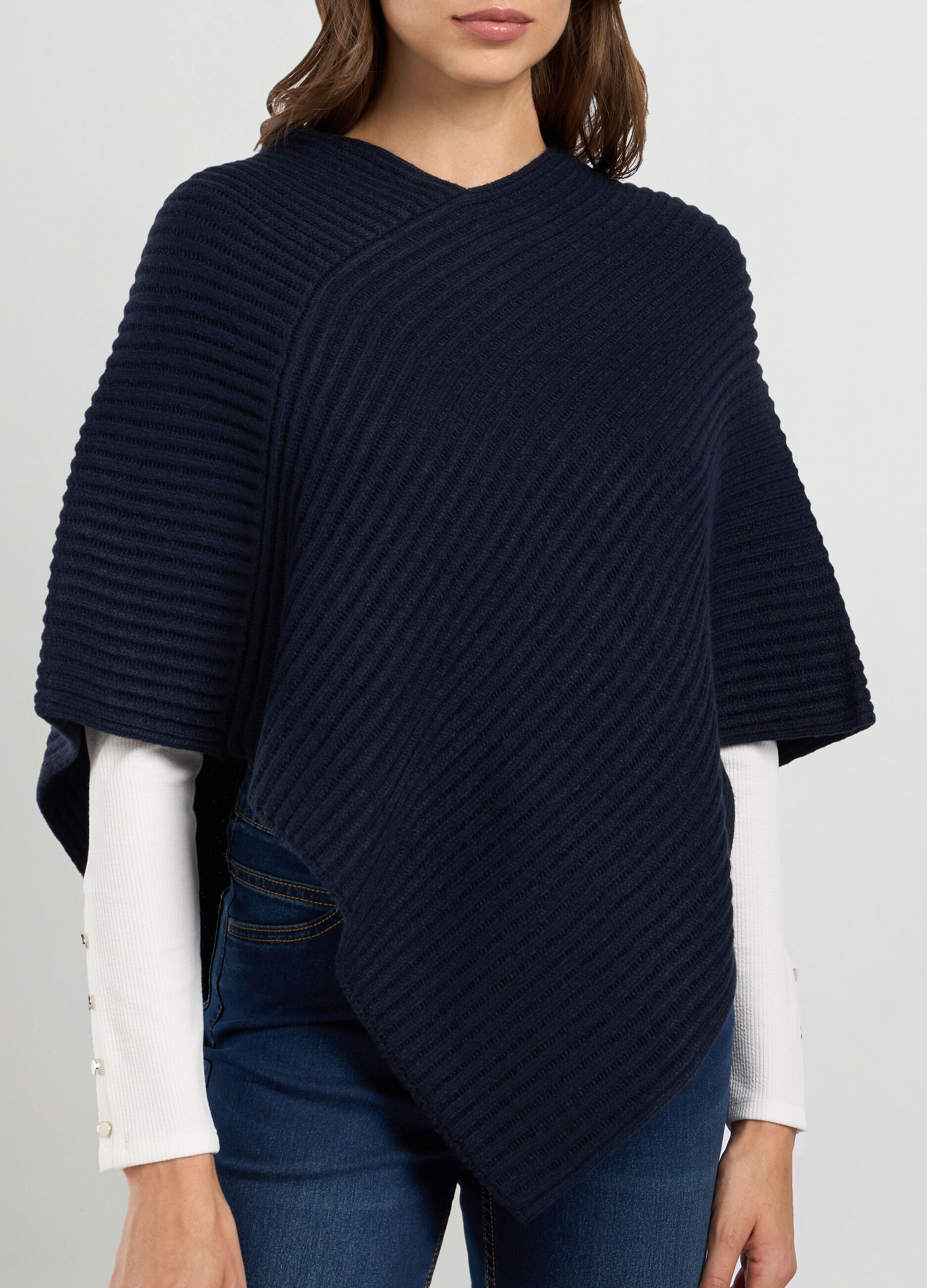 Poncho tricot con lavorazione jacquard _2