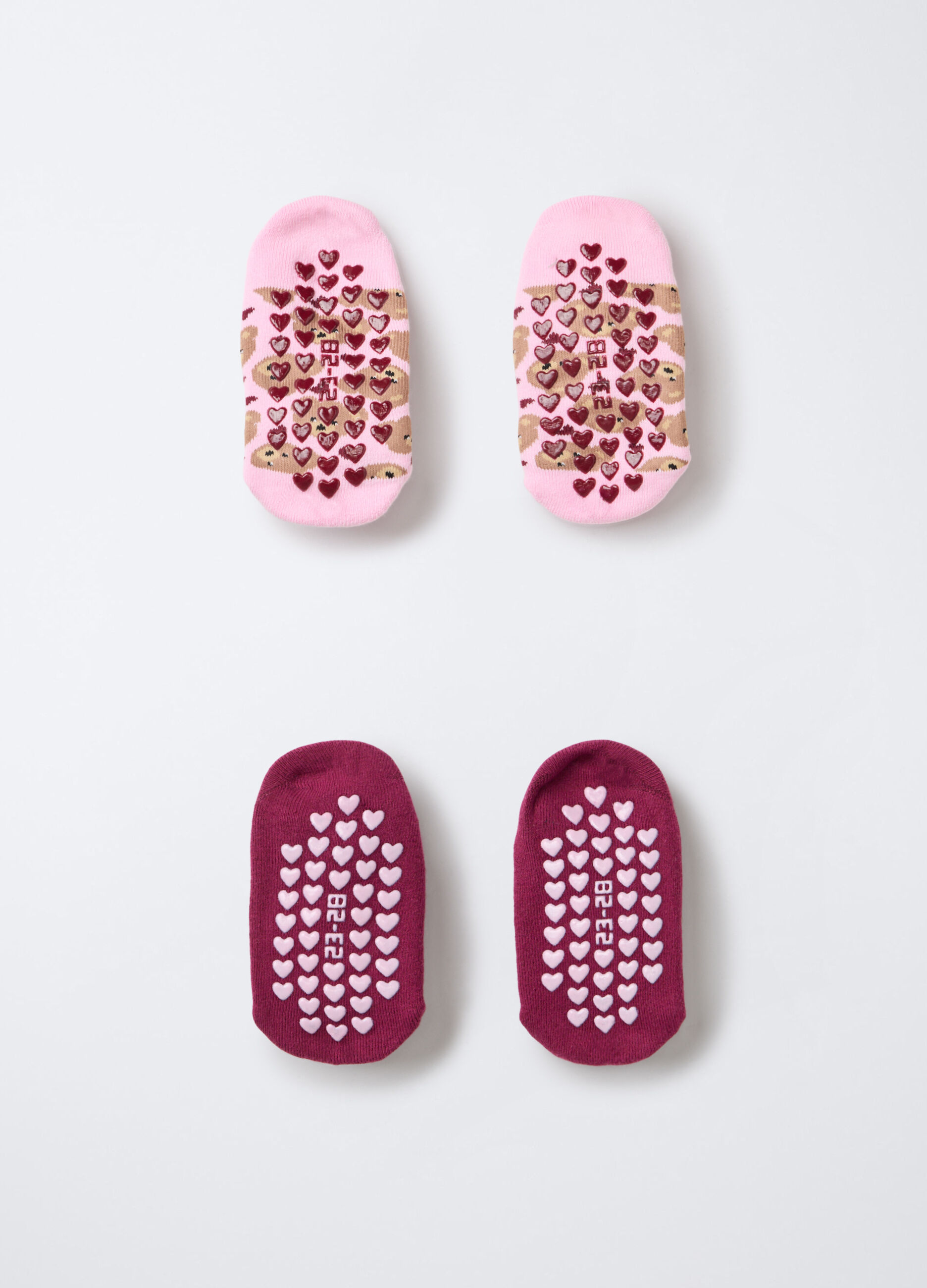 Pack 2 scarpine antiscivolo in spugna di cotone stretch bambina_1
