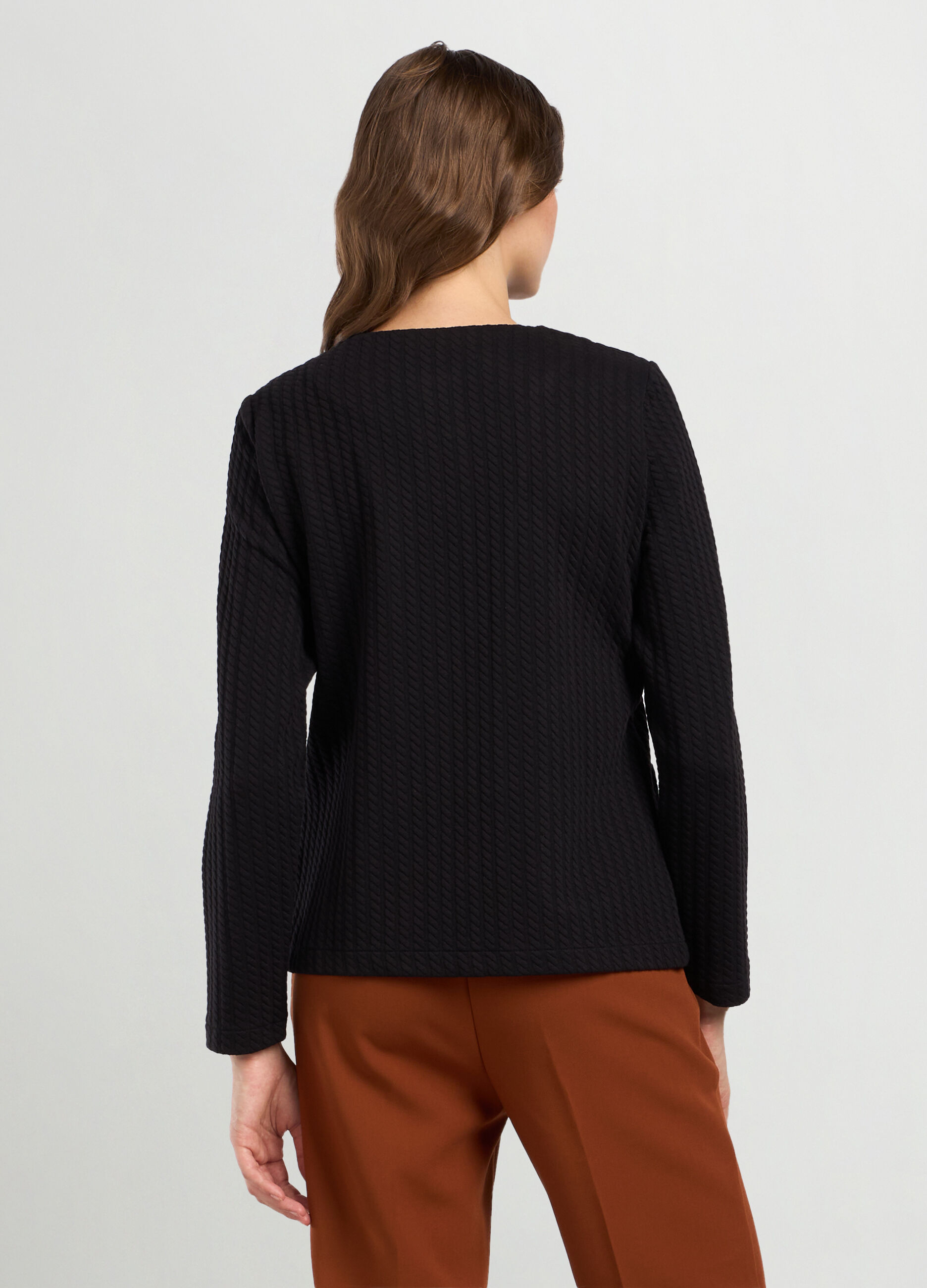 Giacca jacquard in tessuto strech donna_1