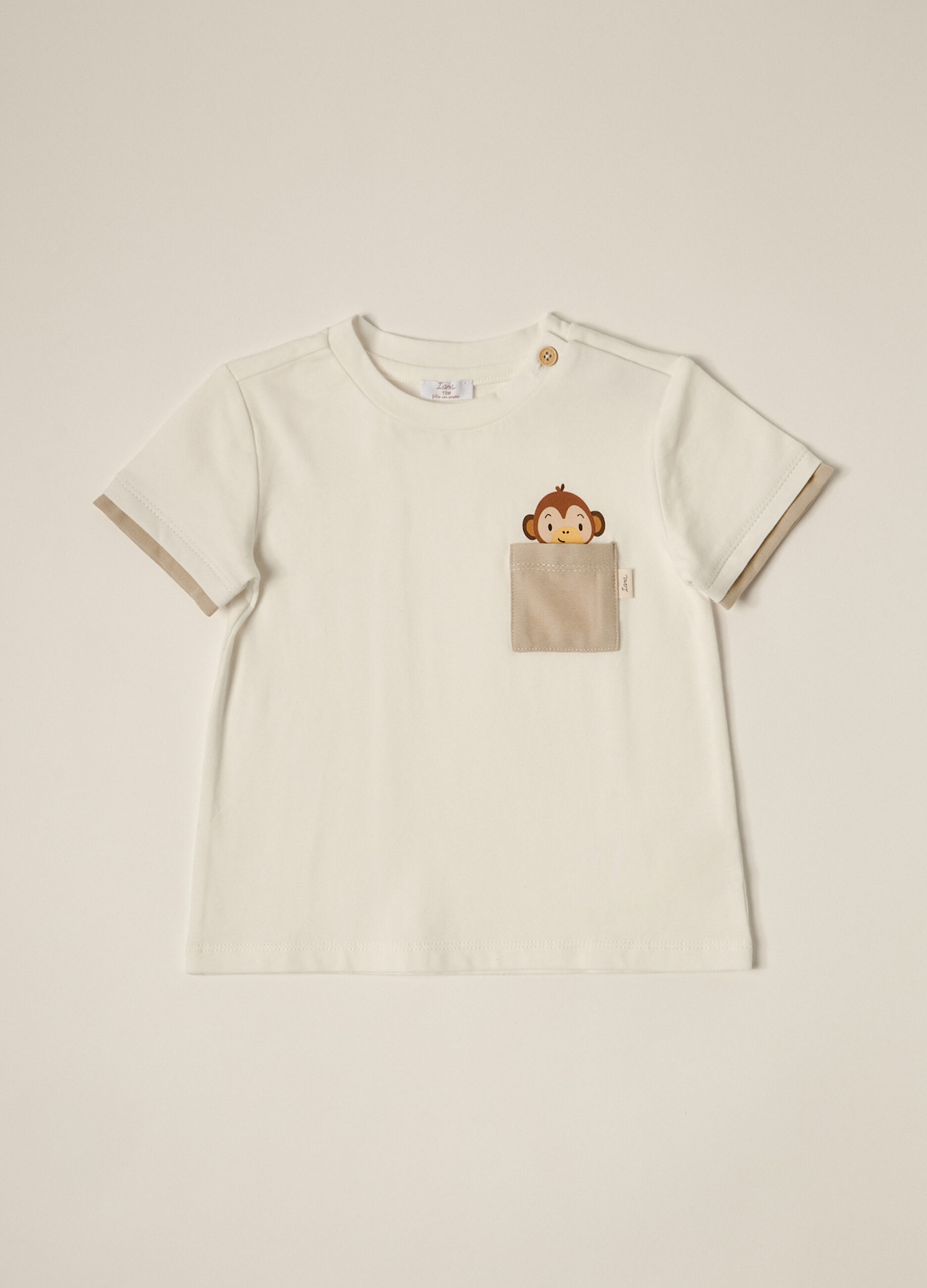 T-shirt in jersey di cotone stretch IANA neonato_0