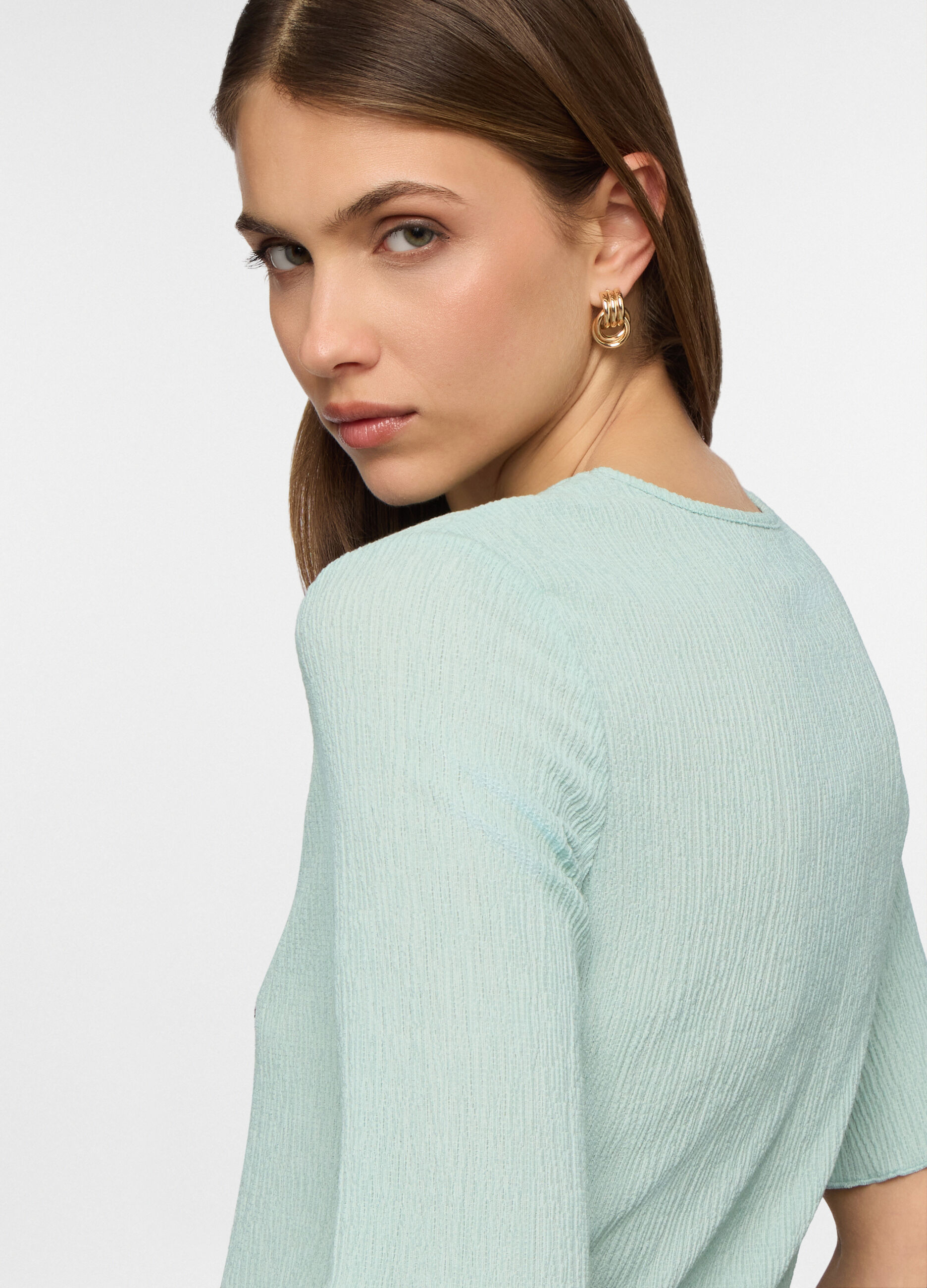T-shirt girocollo stretch donna_2