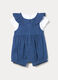 Pagliaccetto in chambray di puro cotone neonata_1