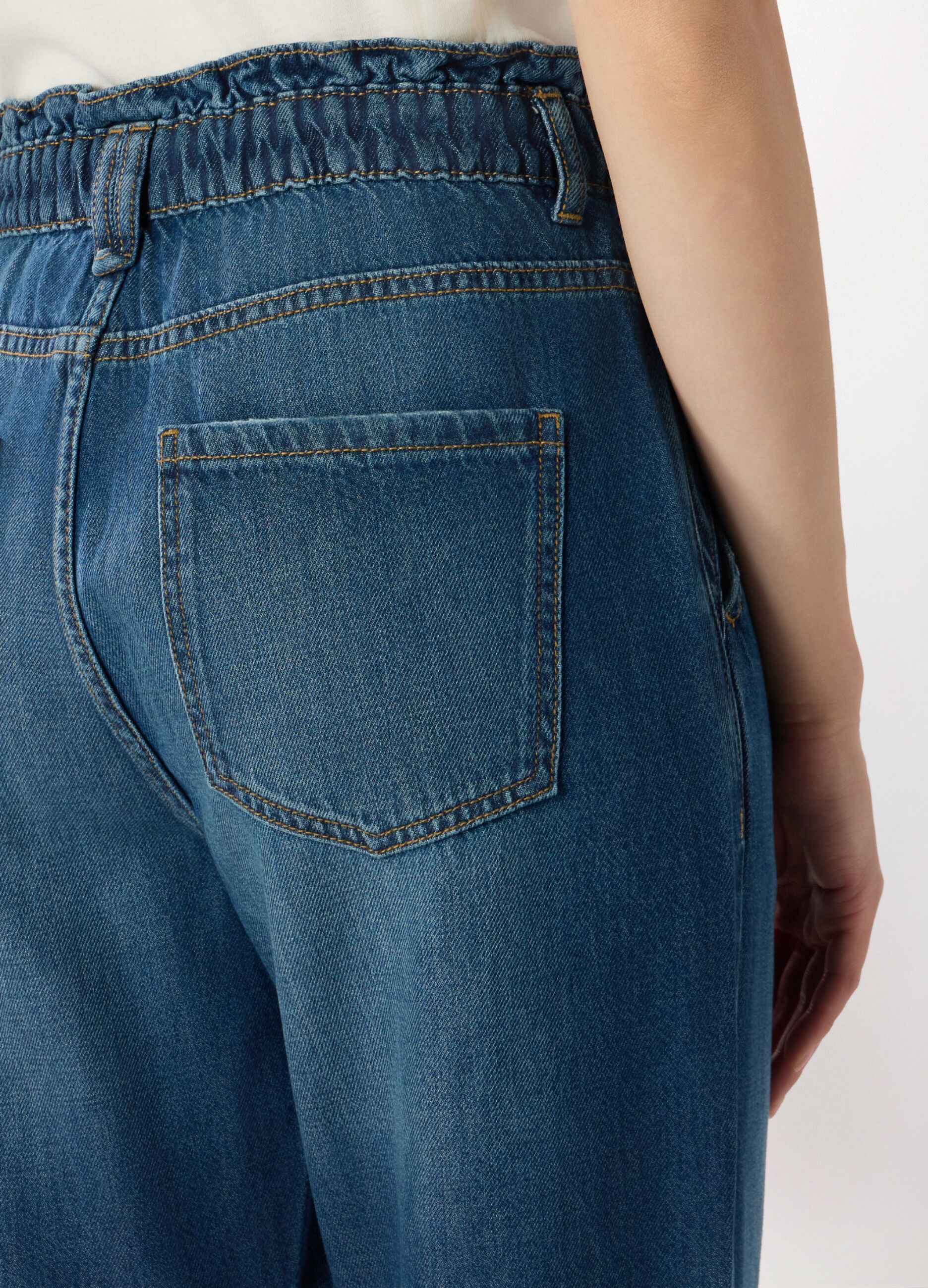 Pantaloni in denim di puro cotone donna_2