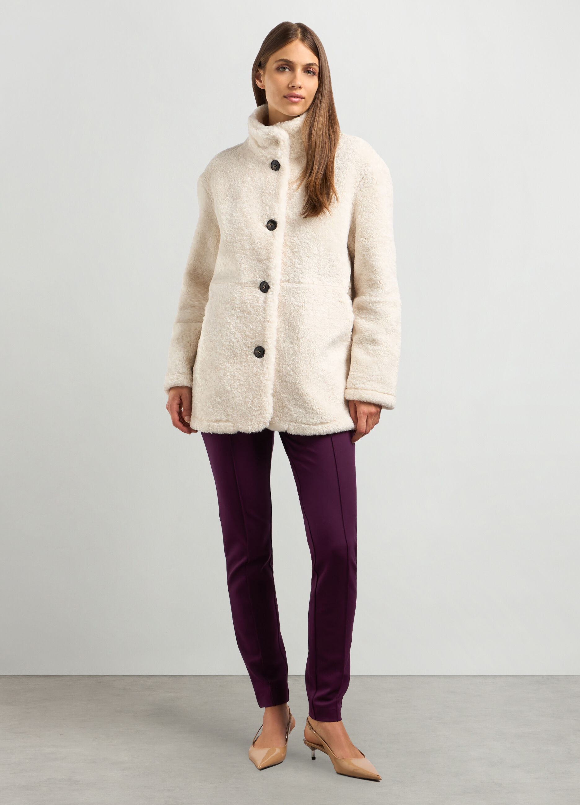 Pelliccia in fake fur a collo alto donna_0