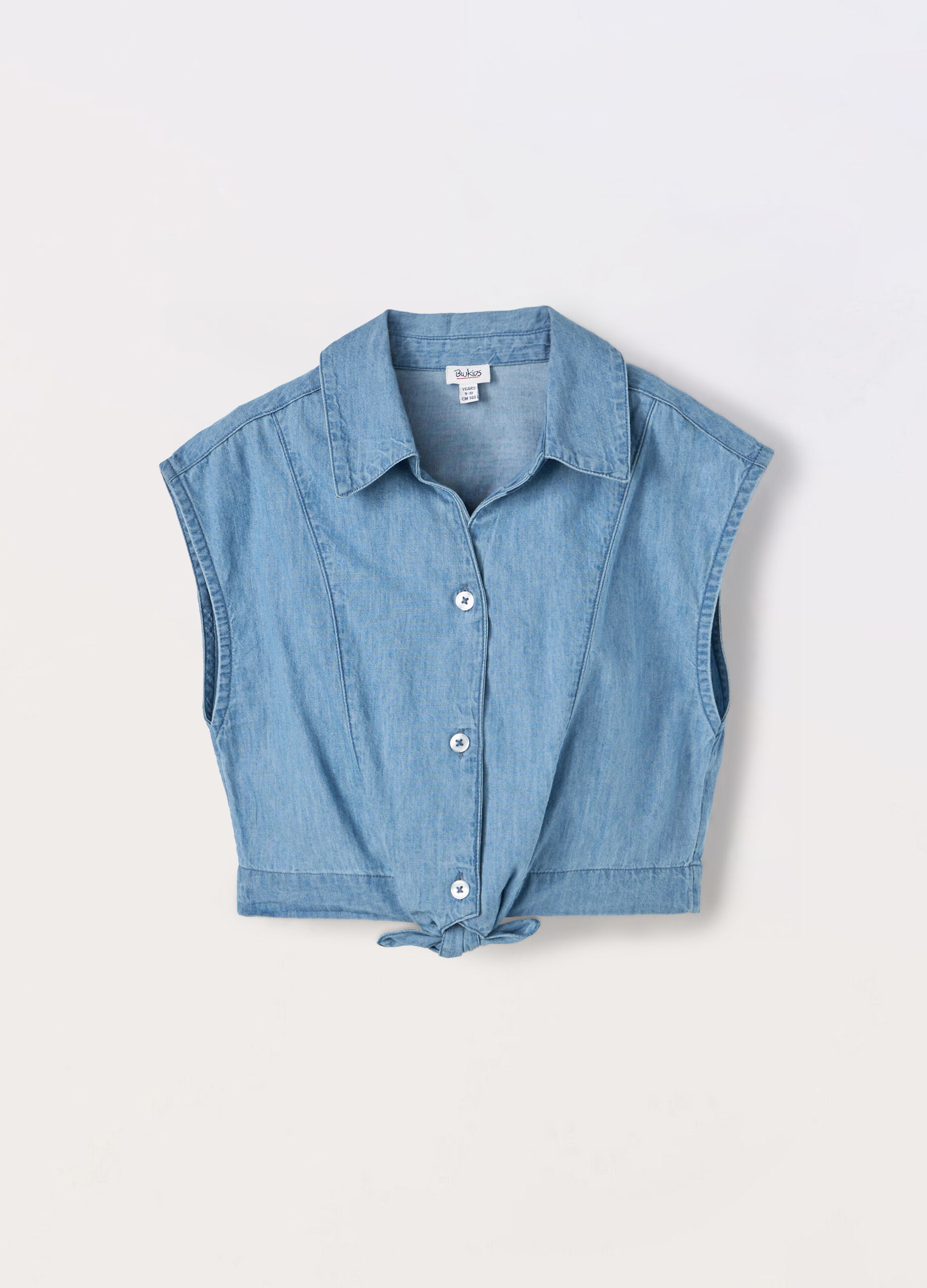 Camicia in chambray di puro cotone bambina_0
