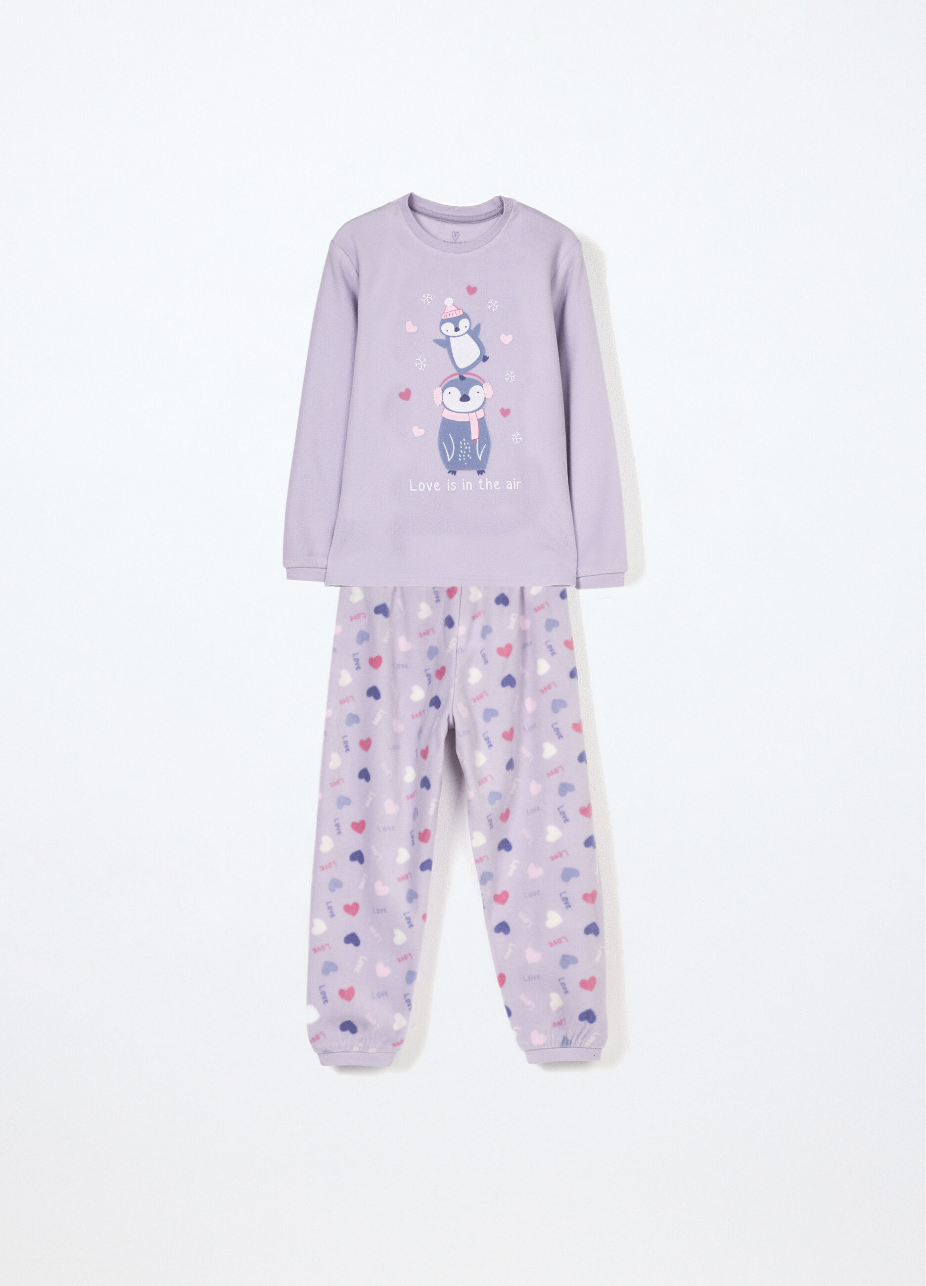 Set pigiama lungo in pile bambina_0