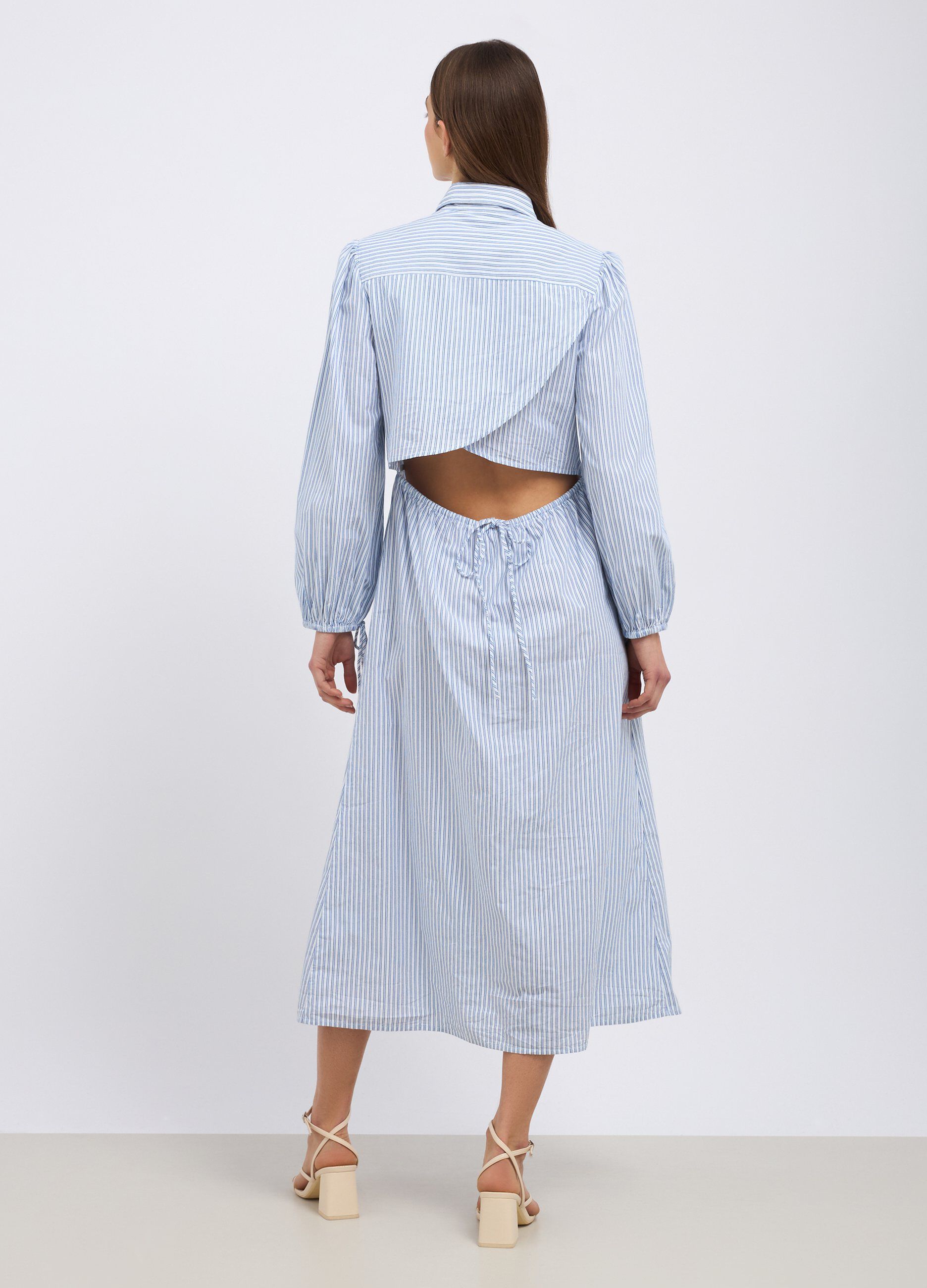 Abito rigato in puro cotone donna_1