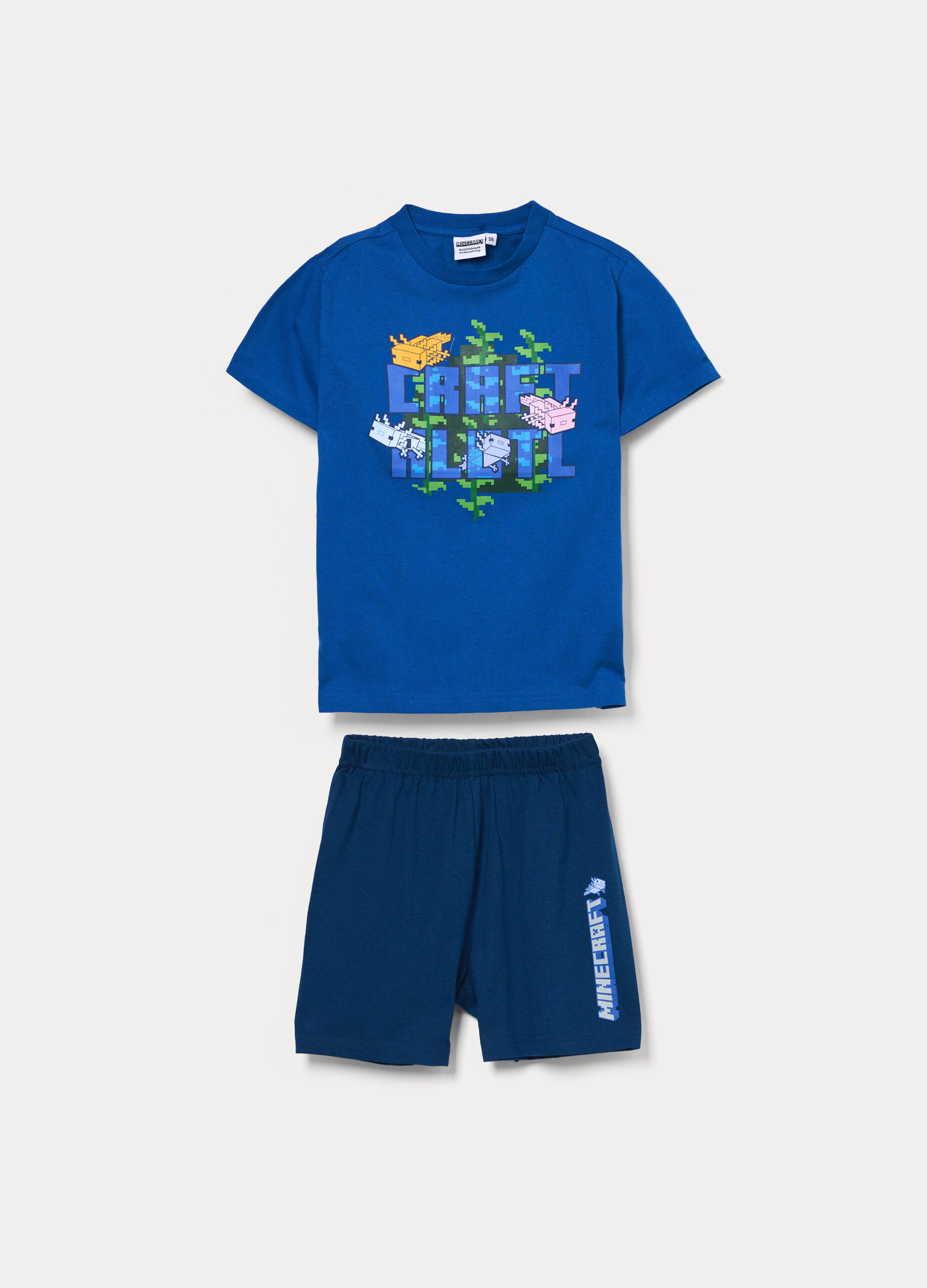 Set pigiama corto Minecraft in jersey di puro cotone bambino