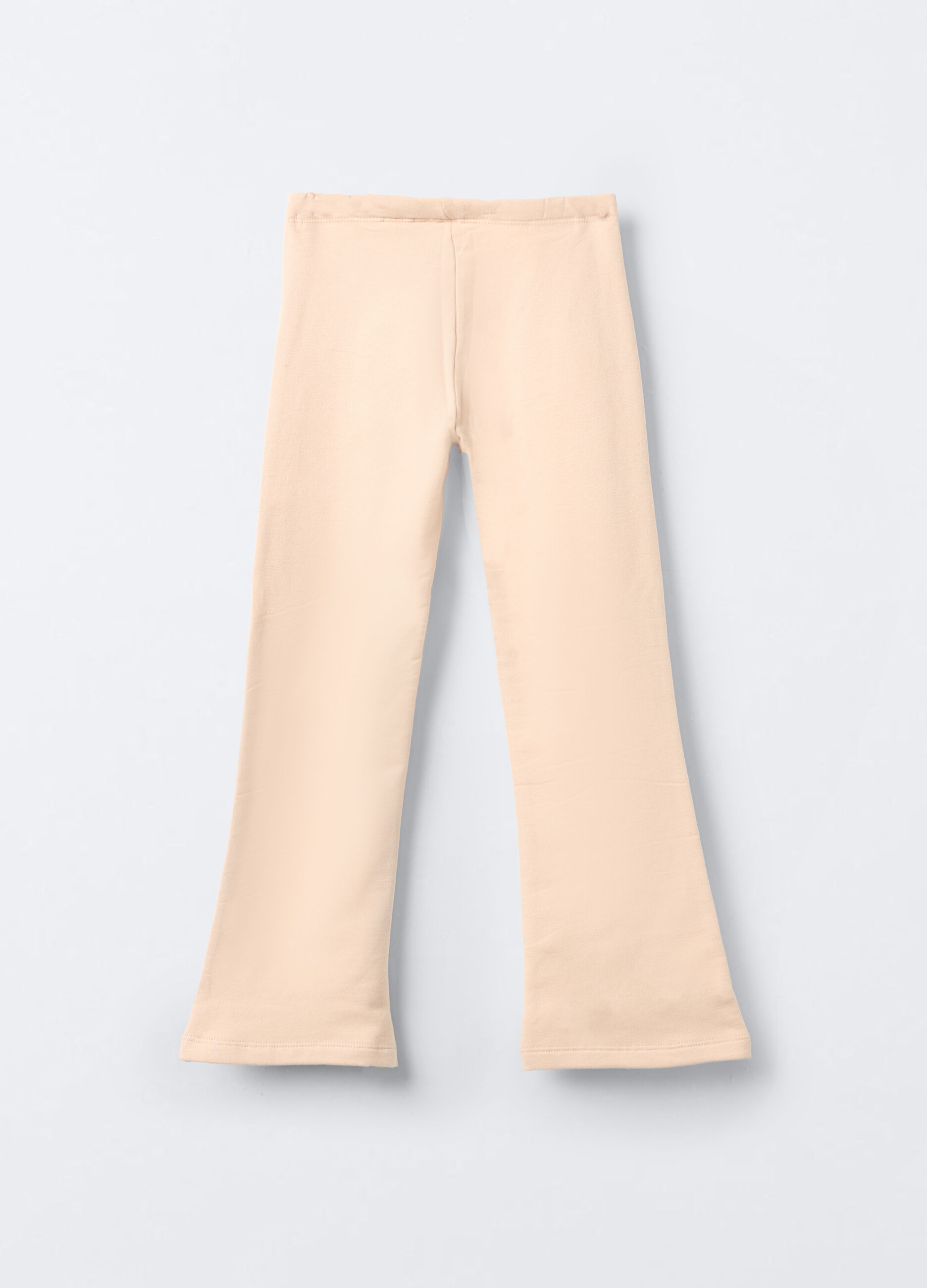 Leggings Flare Fit in cotone garzato stretch bambina_1