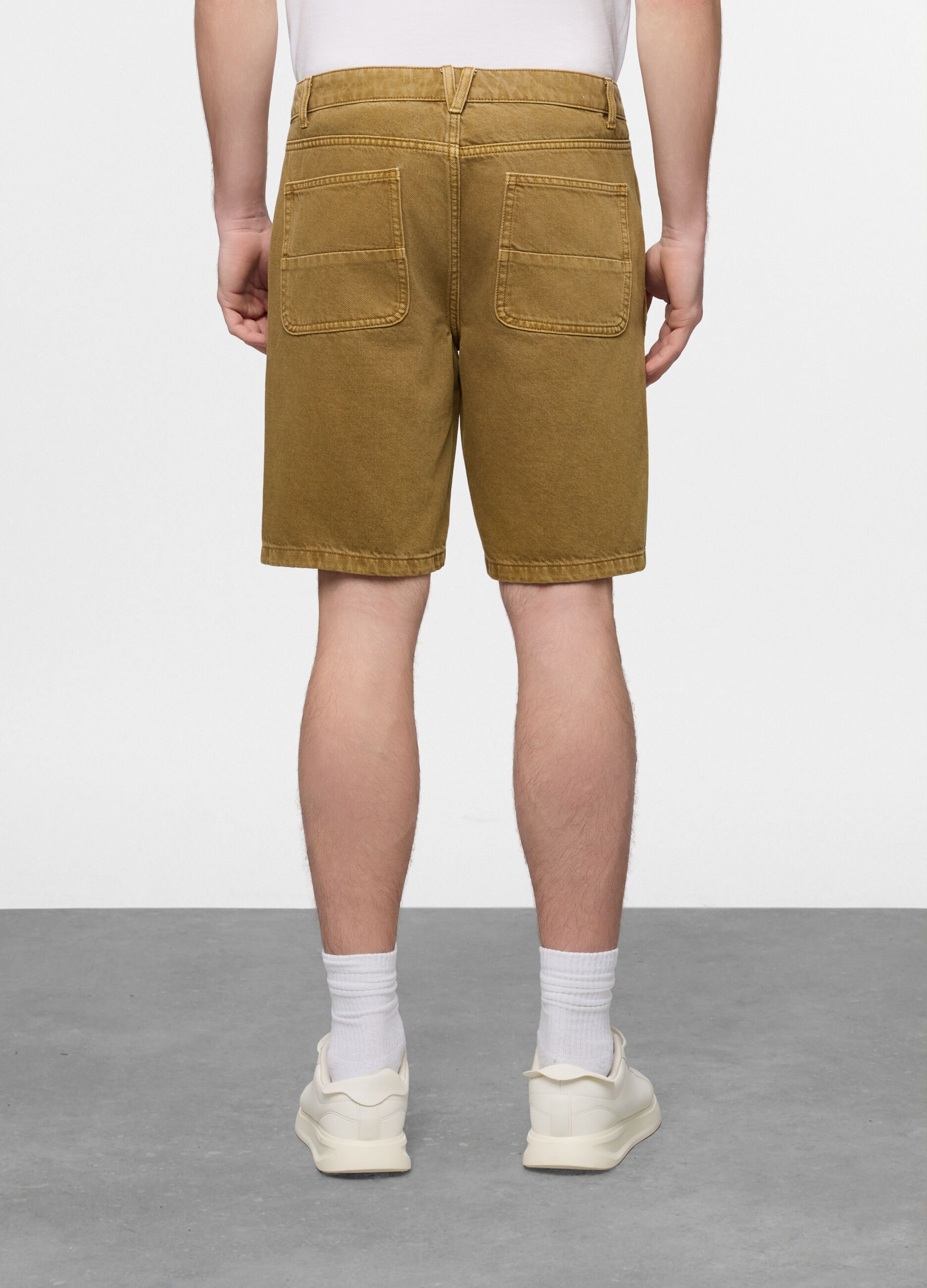 Jeans bermuda in twill di cotone uomo_2