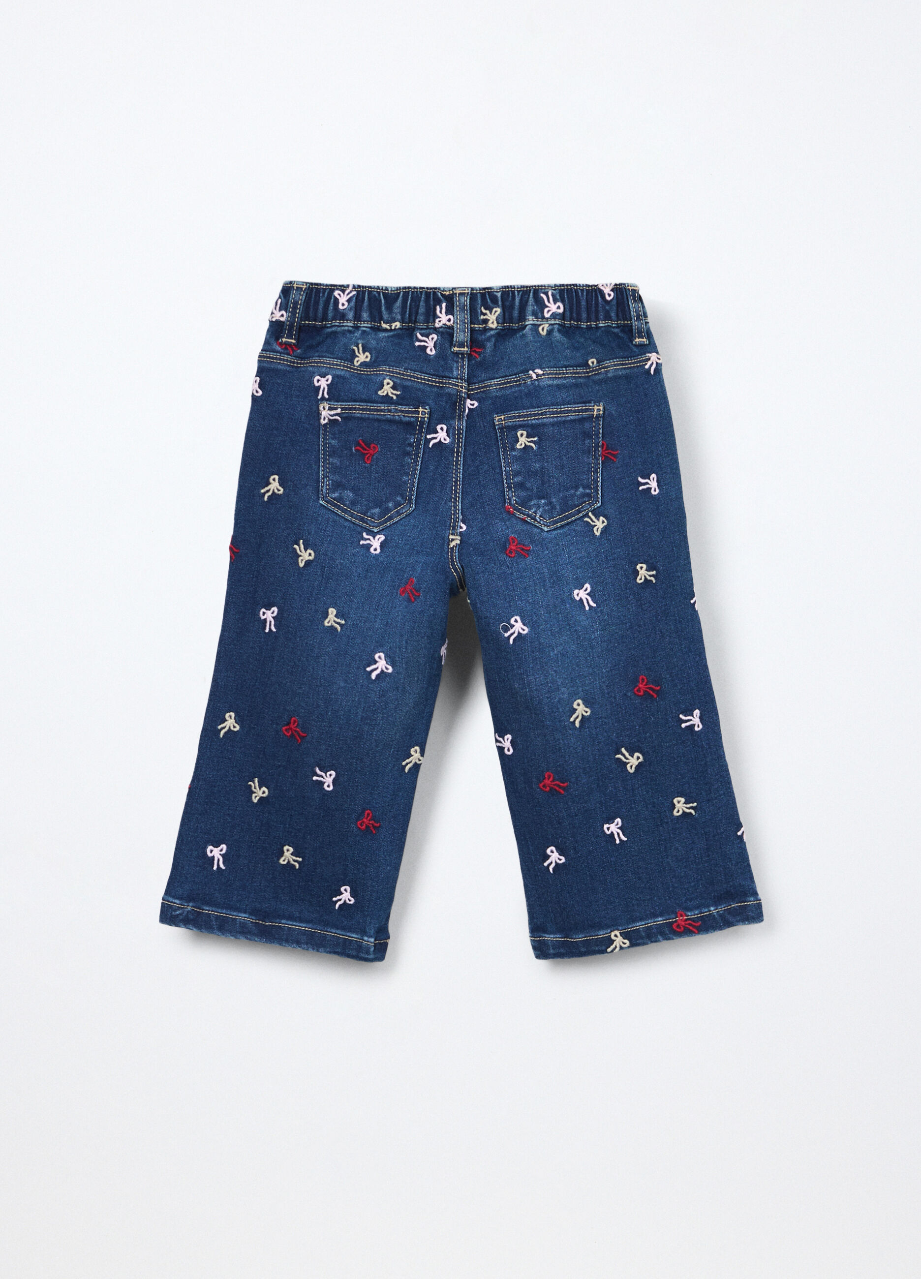 Pantaloni in denim misto cotone neonata_1
