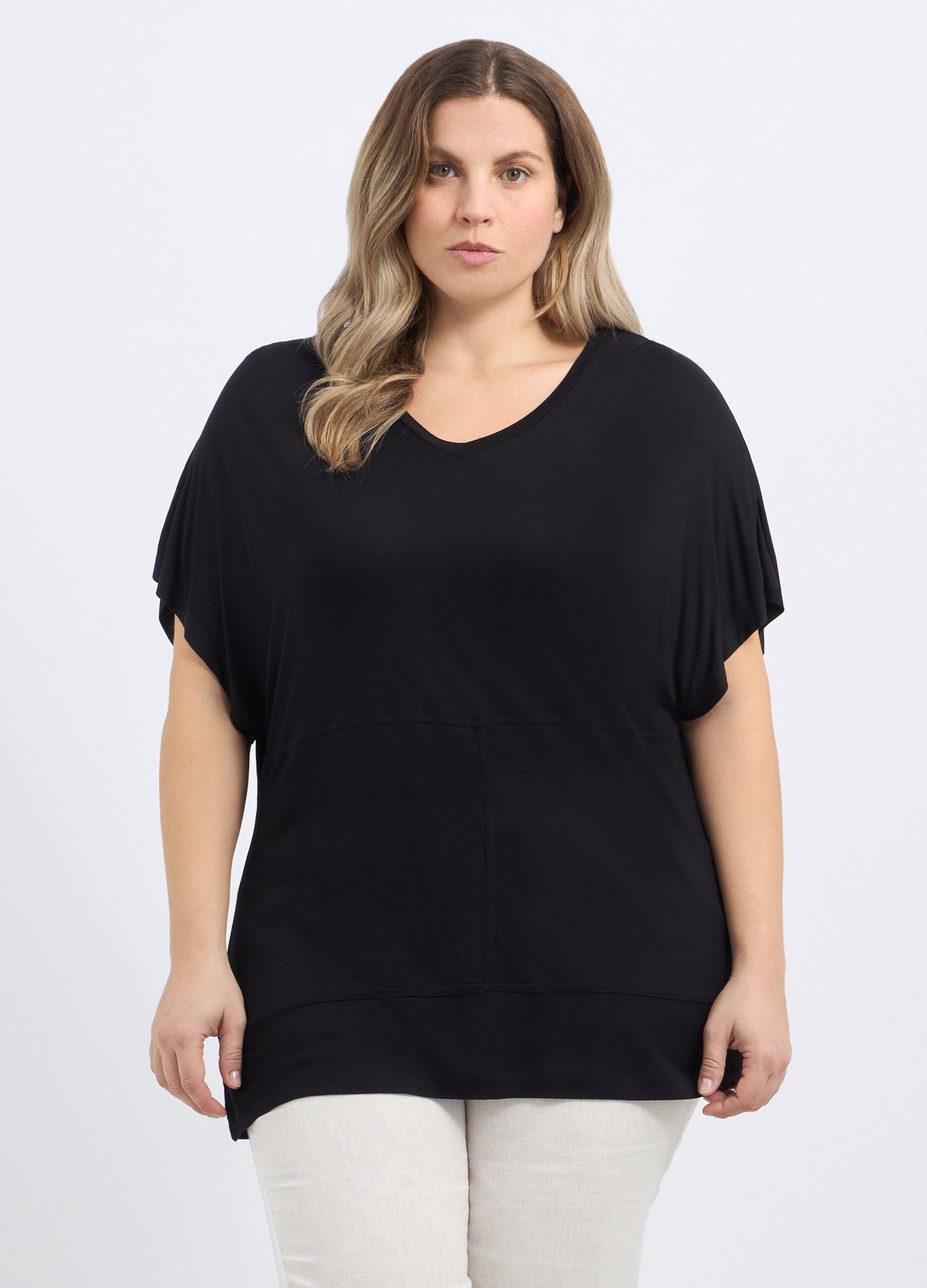 T-shirt in pura viscosa donna curvy_0
