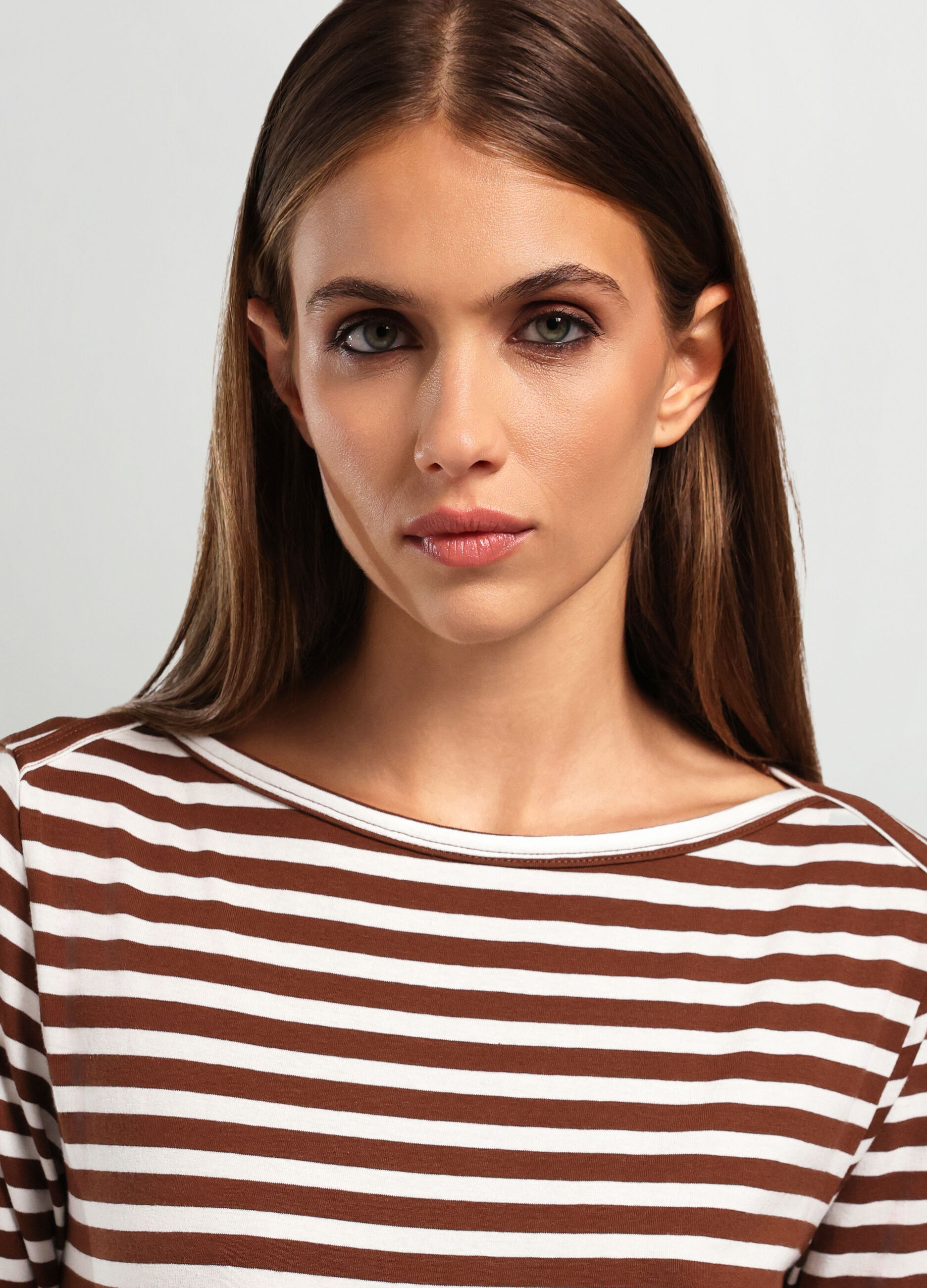 T-shirt in jersey di cotone stretch donna _2