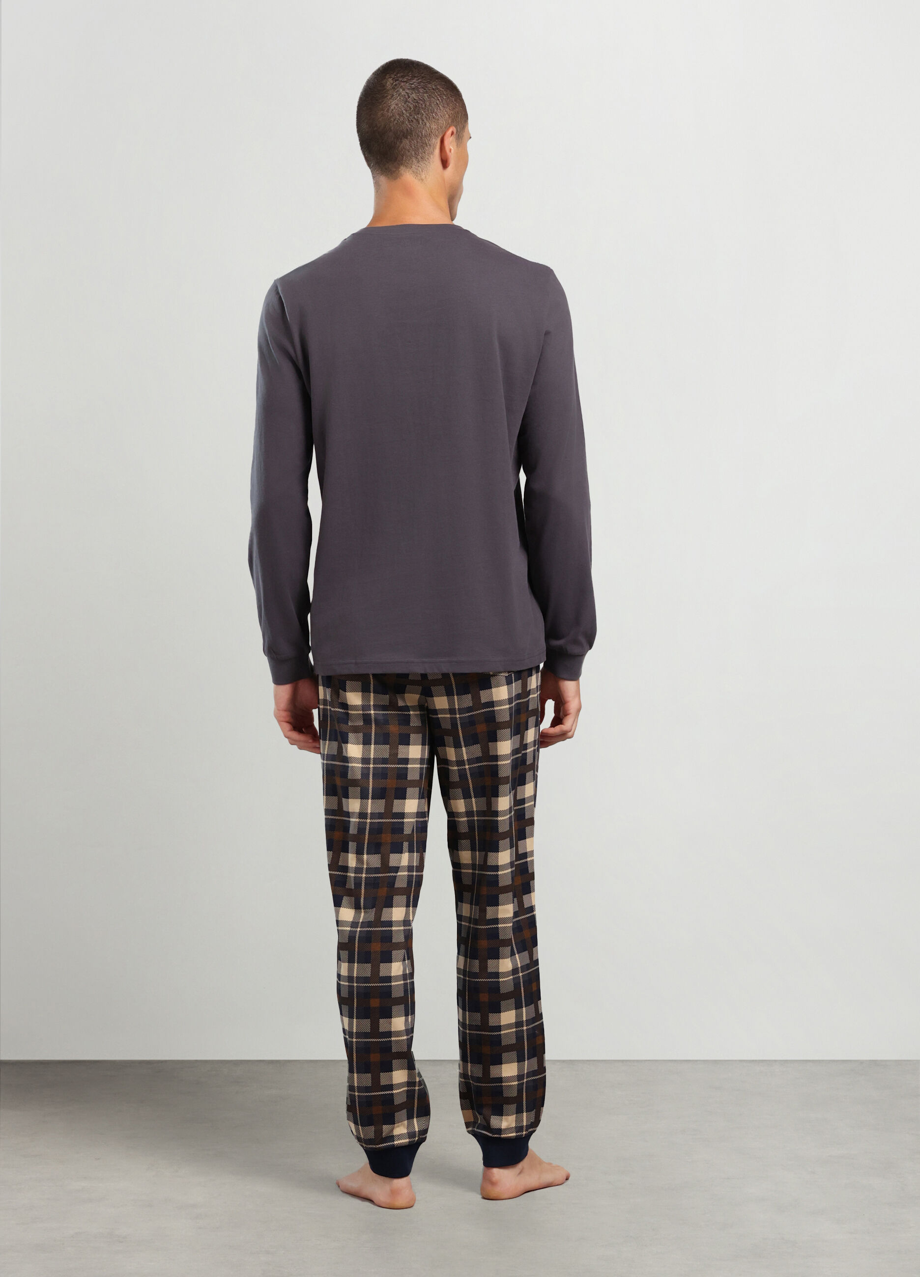 Pigiama lungo in puro cotone uomo_1