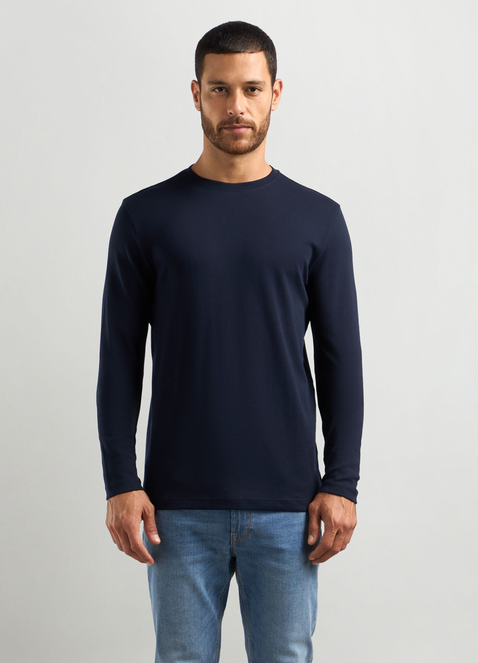 T-shirt a manica lunga in puro cotone_0