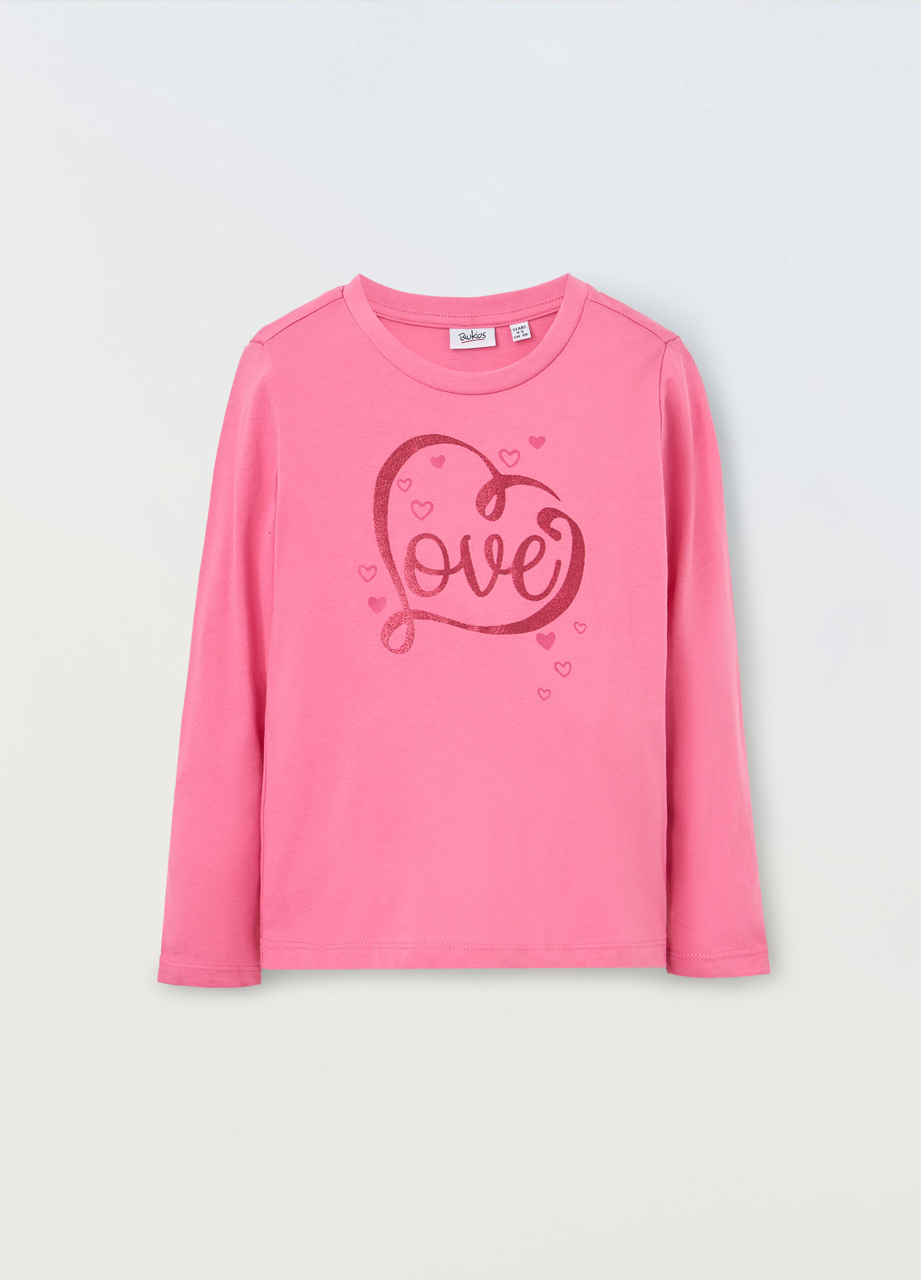 T-shirt in puro cotone a maniche lunghe bambina_0