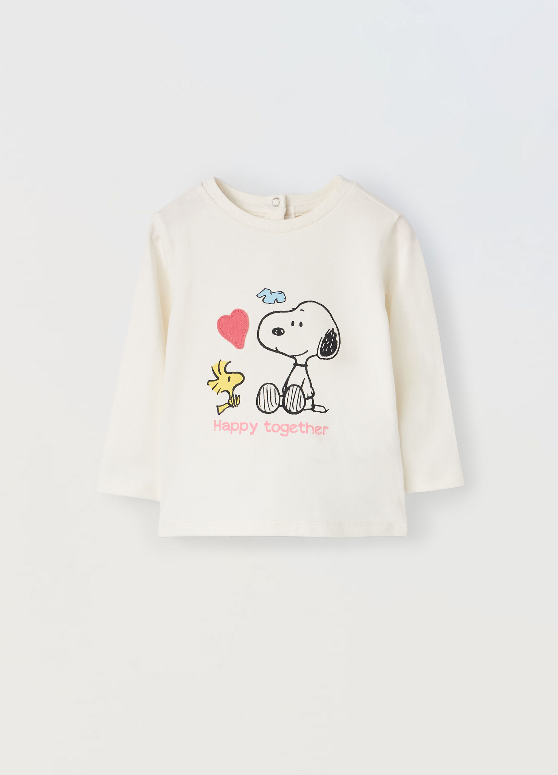 T-shirt Snoopy in cotone stretch neonata_0