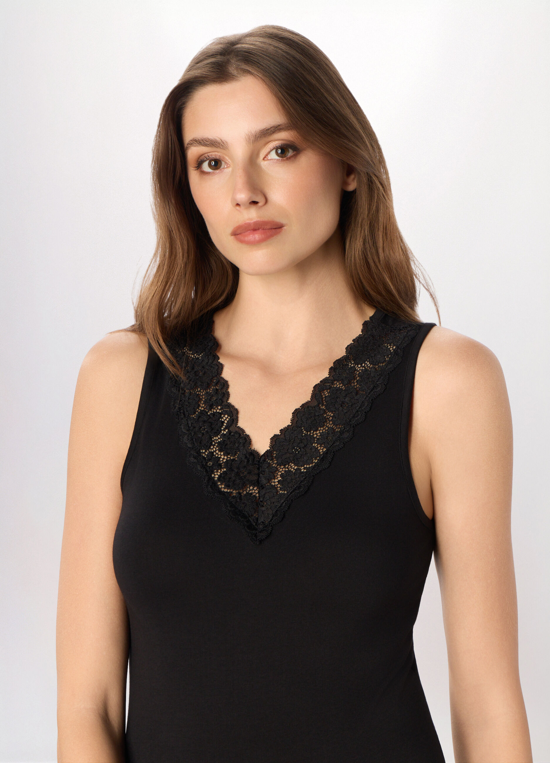 Canotta in jersey di cotone stretch donna_2