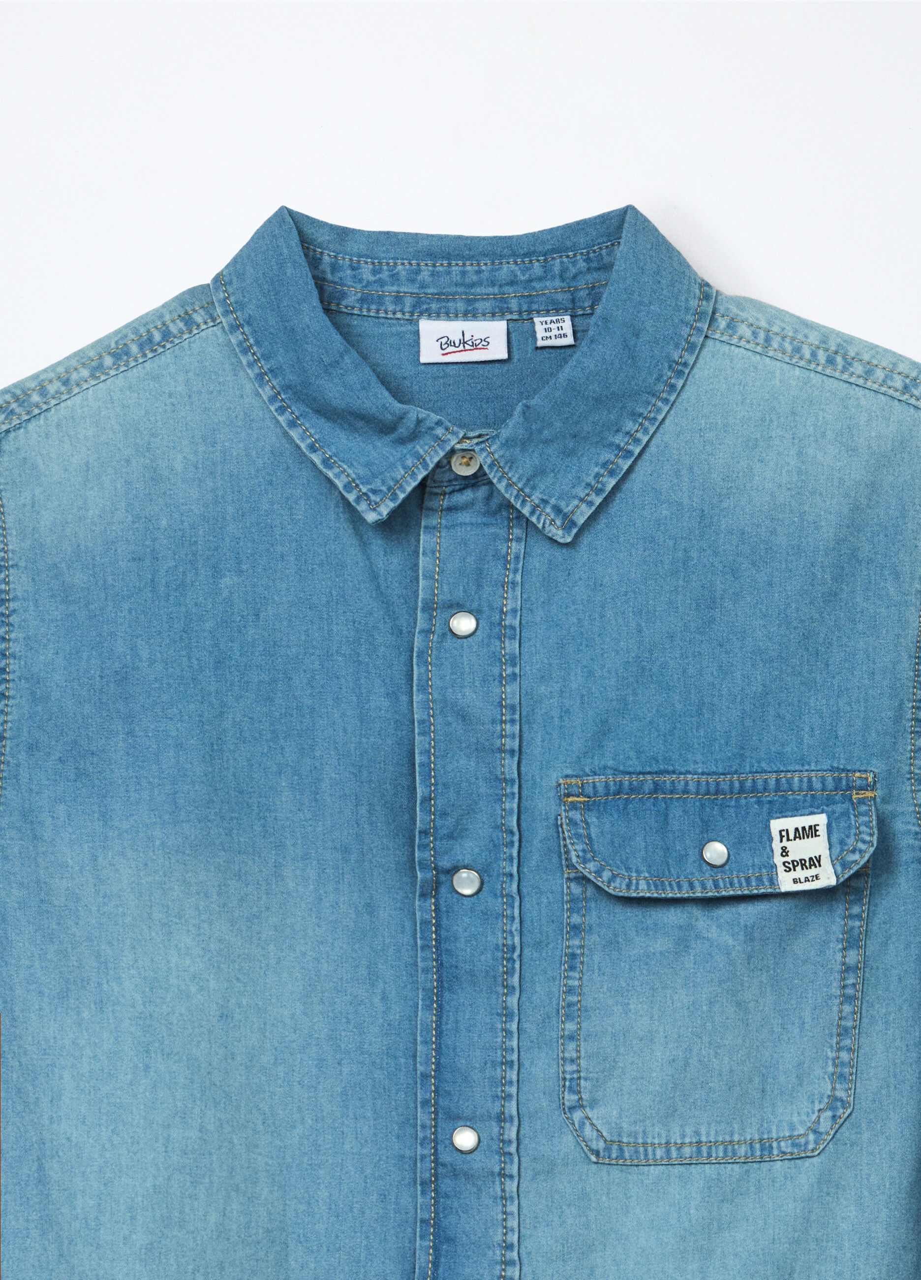 Camicia in jeans di puro cotone ragazzo_2