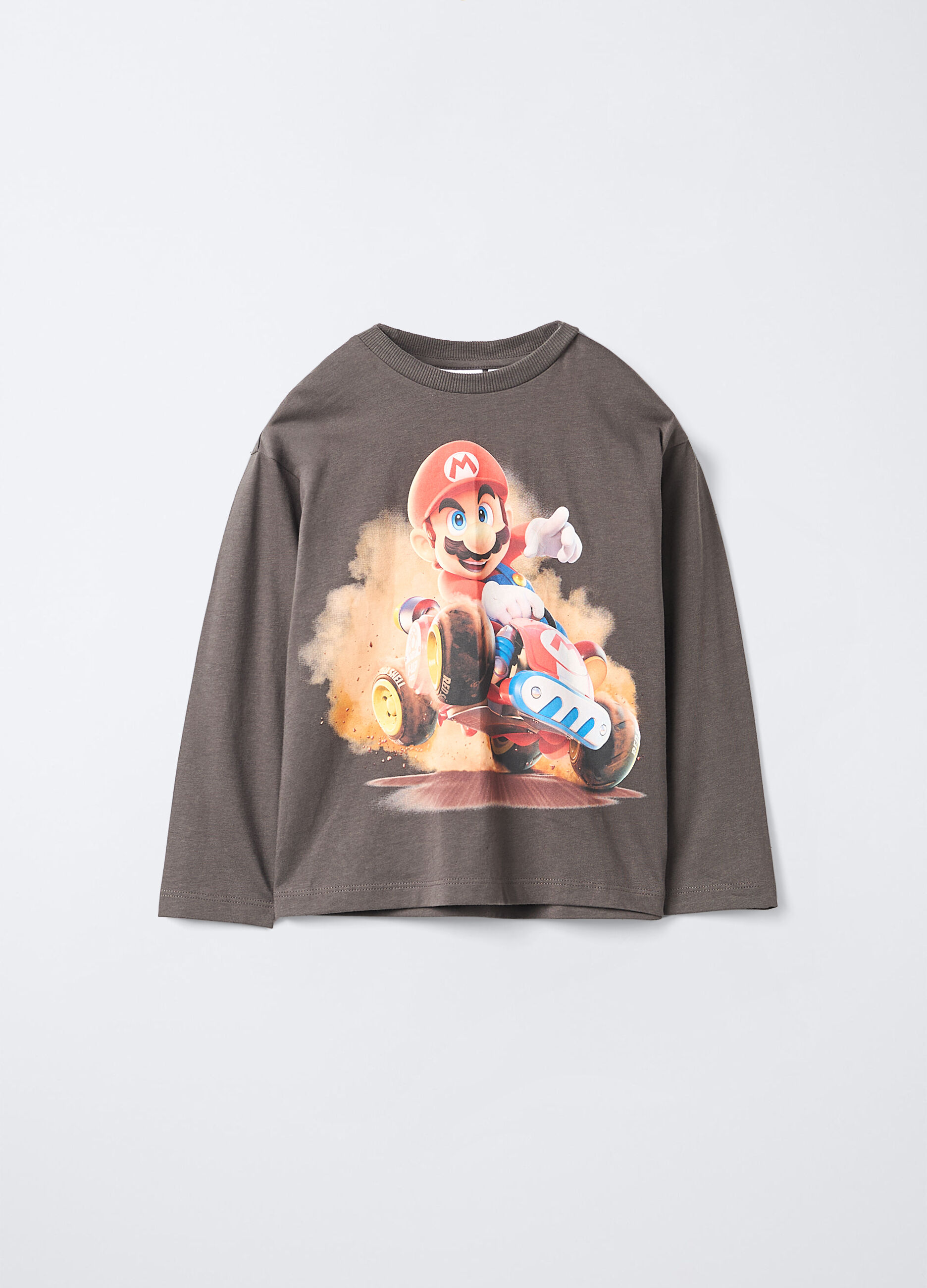 T-shirt girocollo Mario Kart World in jersey di puro cotone bambino_0